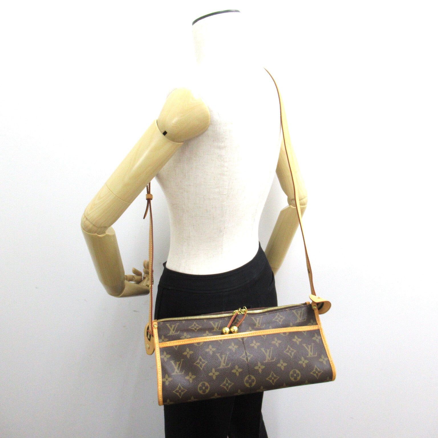 LOUIS VUITTON Monogram Popincourt Long金扣肩背袋啡色