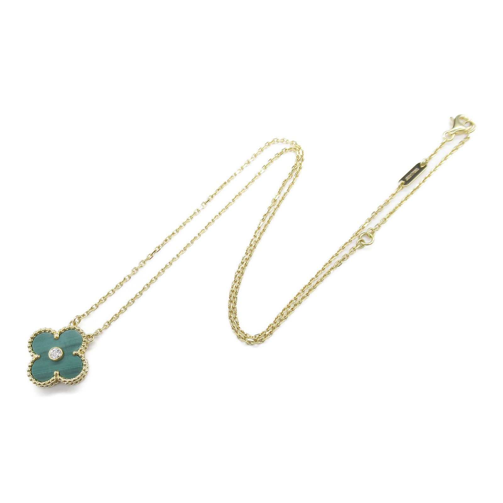 Van Cleef & Arpels 18K黃金Vintage Alhambra Malachite項鍊