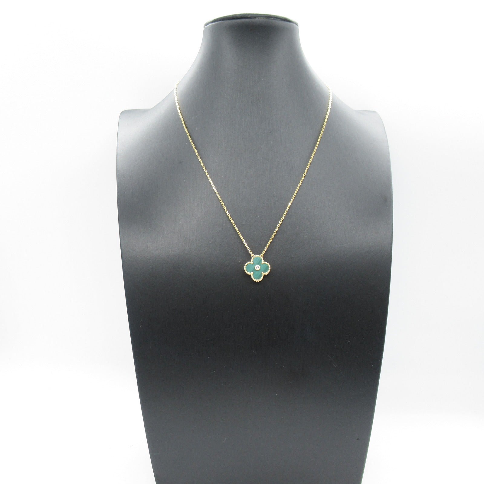 Van Cleef & Arpels 18K黃金Vintage Alhambra Malachite項鍊