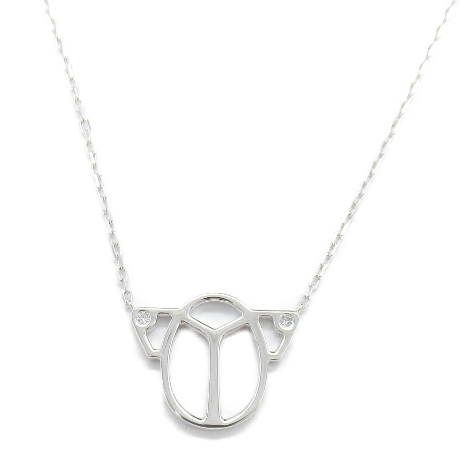CARTIER 18K白金Scarab Diamond Necklace鑽石項鍊