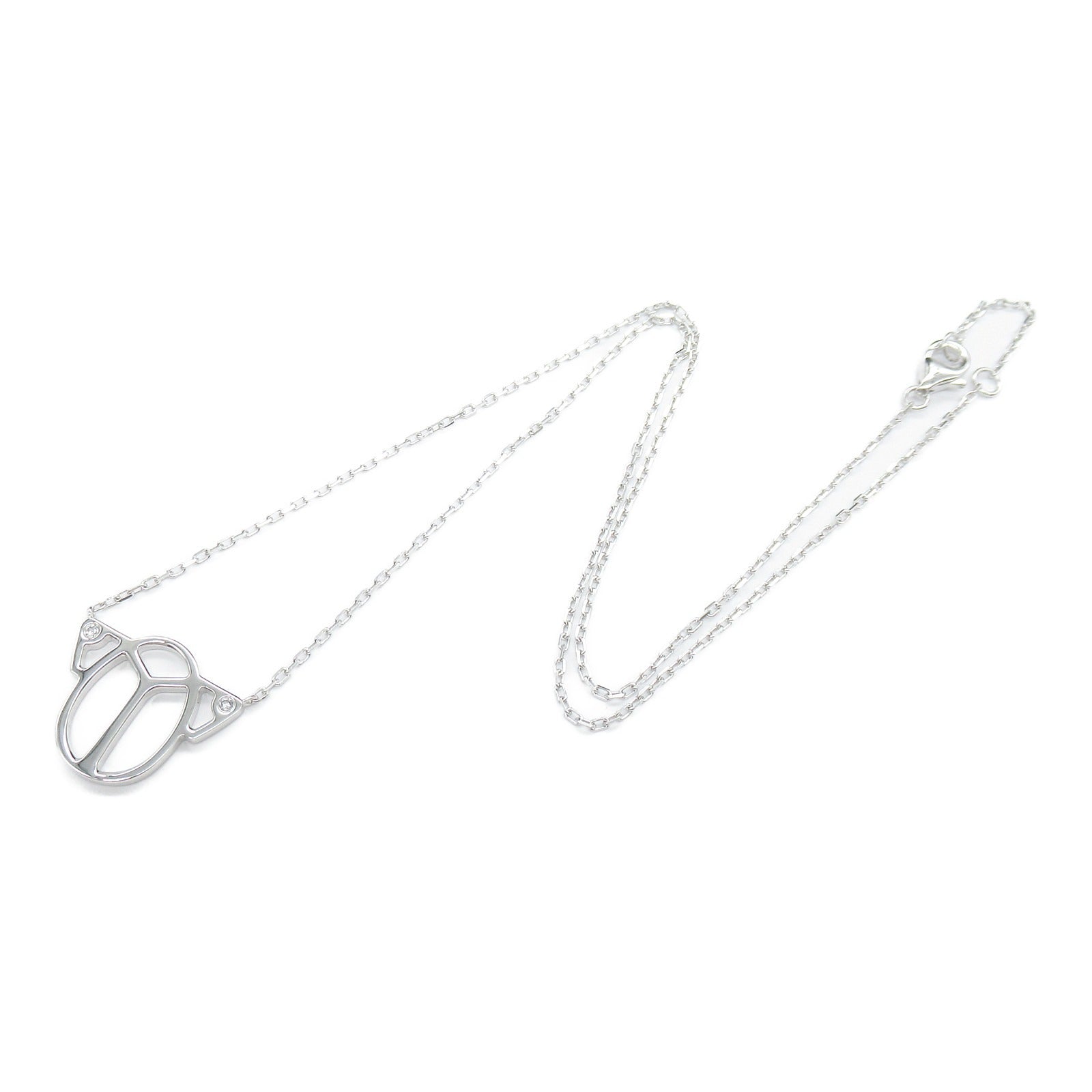 CARTIER 18K白金Scarab Diamond Necklace鑽石項鍊