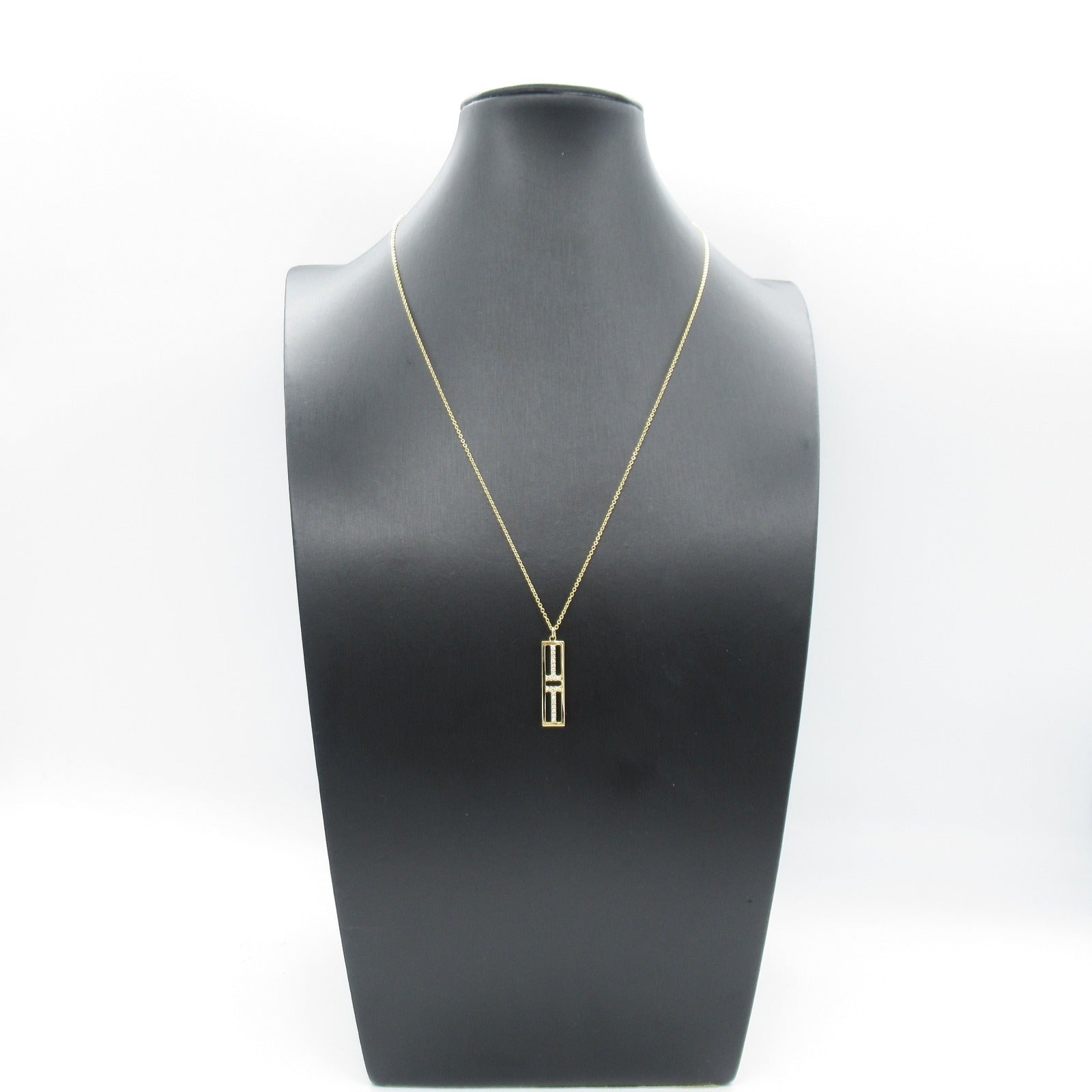 TIFFANY＆CO 【激減優惠】18K黃金T TWO Vertical Bar Diamond Necklace鑽石項鍊