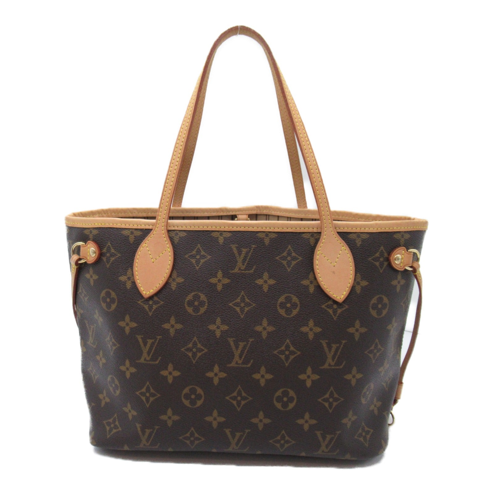 LOUIS VUITTON Monogram Neverfull PM金扣手挽袋啡色
