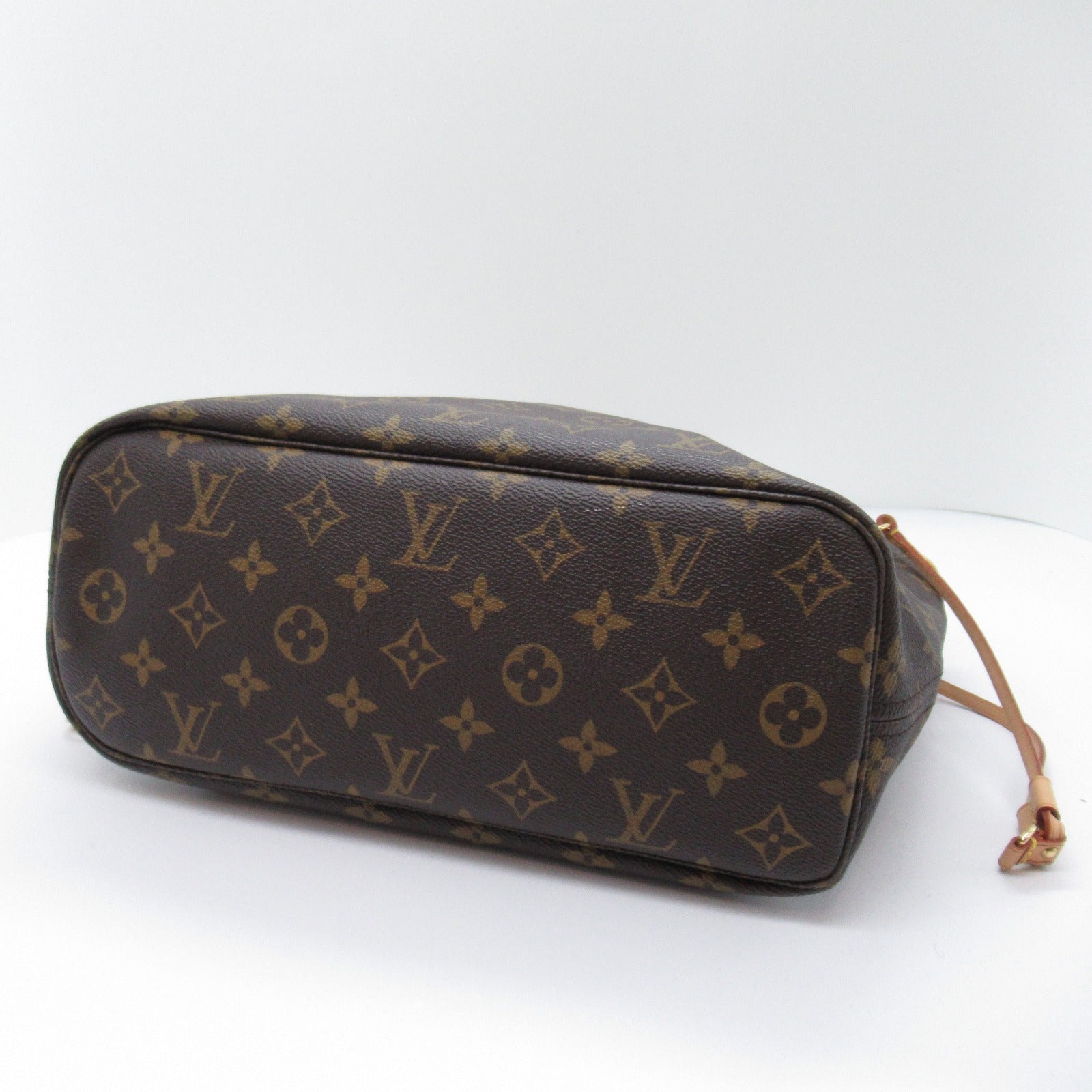 LOUIS VUITTON Monogram Neverfull PM金扣手挽袋啡色