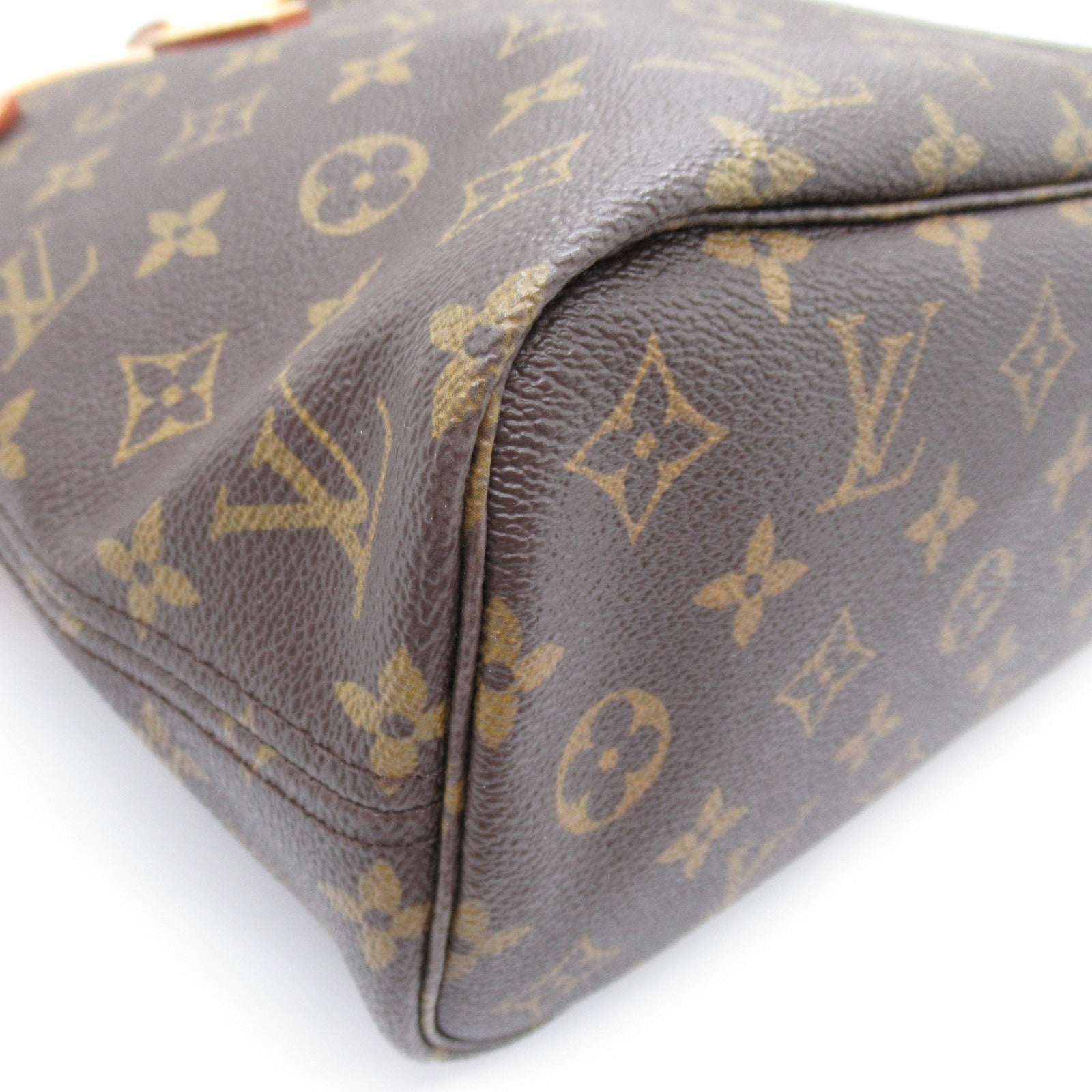 LOUIS VUITTON Monogram Neverfull PM金扣手挽袋啡色