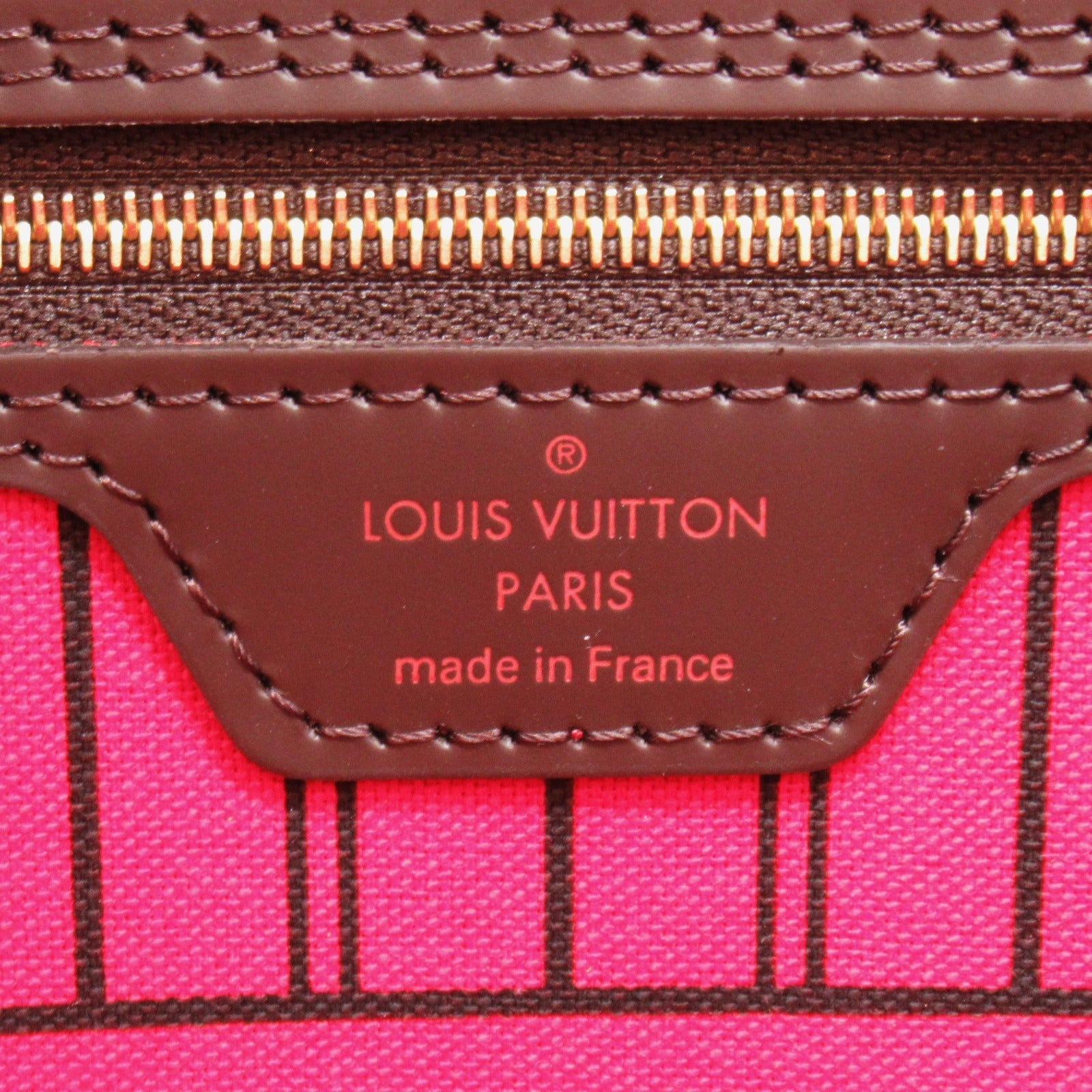 LOUIS VUITTON Damier Neverfull MM金扣手挽袋啡色