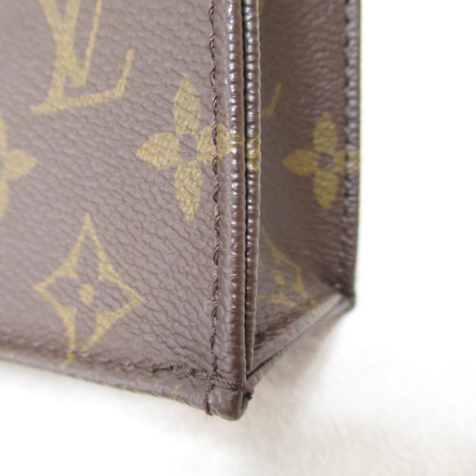 LOUIS VUITTON Monogram Petit Sac Plat金扣手挽肩背兩用袋啡色