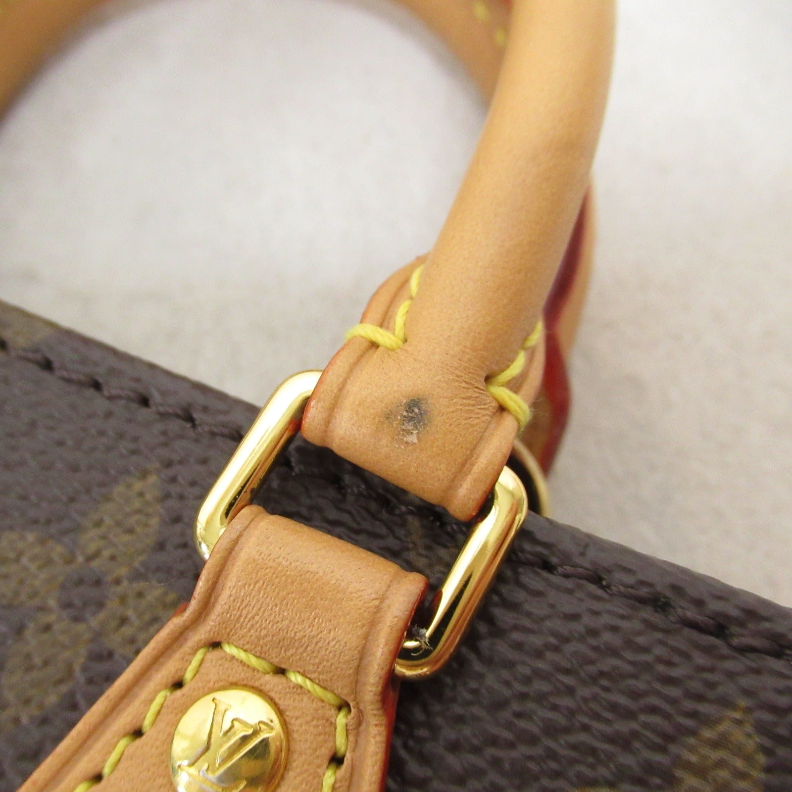 LOUIS VUITTON Monogram Petit Sac Plat金扣手挽肩背兩用袋啡色