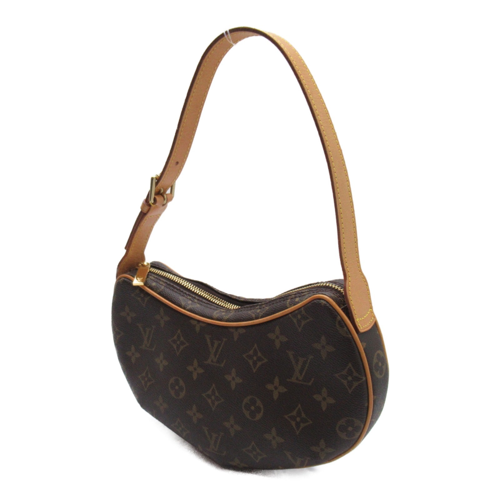 LOUIS VUITTON Monogram Pochette Croissant金扣肩背袋啡色
