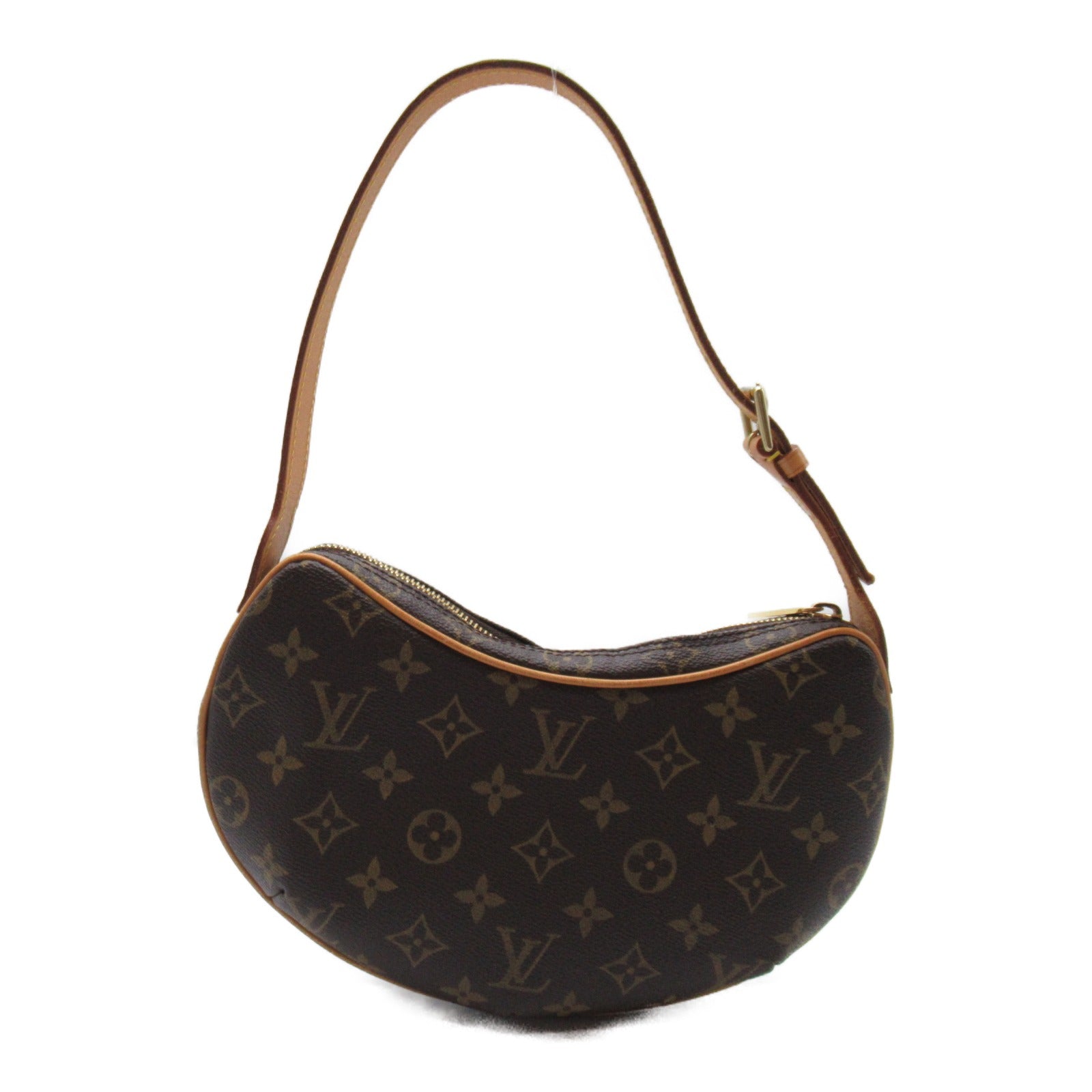 LOUIS VUITTON Monogram Pochette Croissant金扣肩背袋啡色