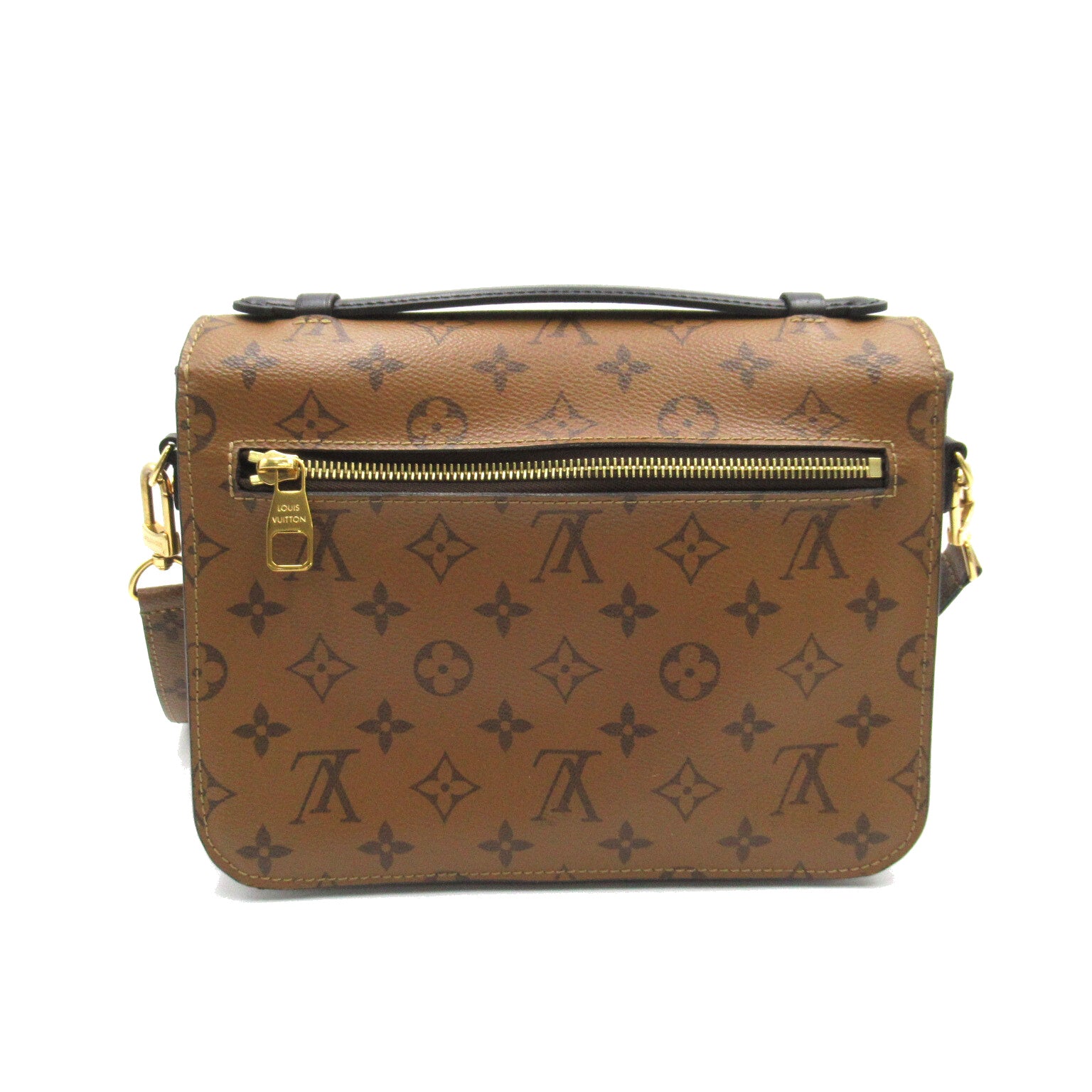 LOUIS VUITTON Monogram Reverse Pochette Métis金扣手挽肩背兩用袋啡色