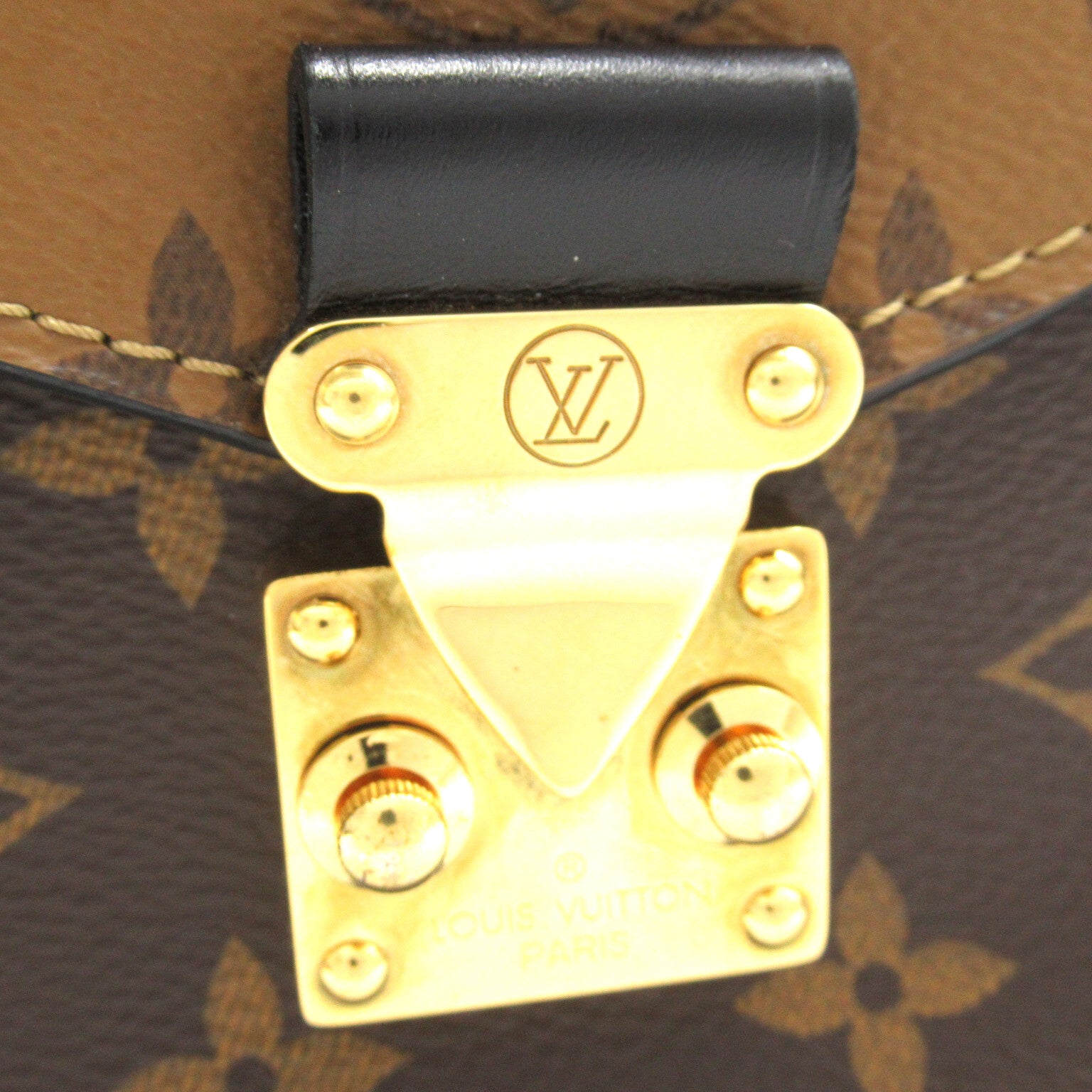 LOUIS VUITTON Monogram Reverse Pochette Métis金扣手挽肩背兩用袋啡色