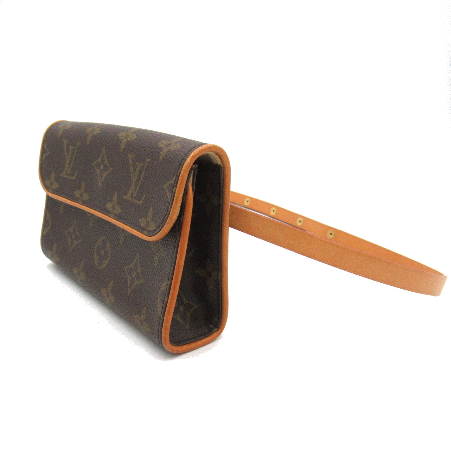 LOUIS VUITTON Monogram Pochette Florentine金扣腰包啡色