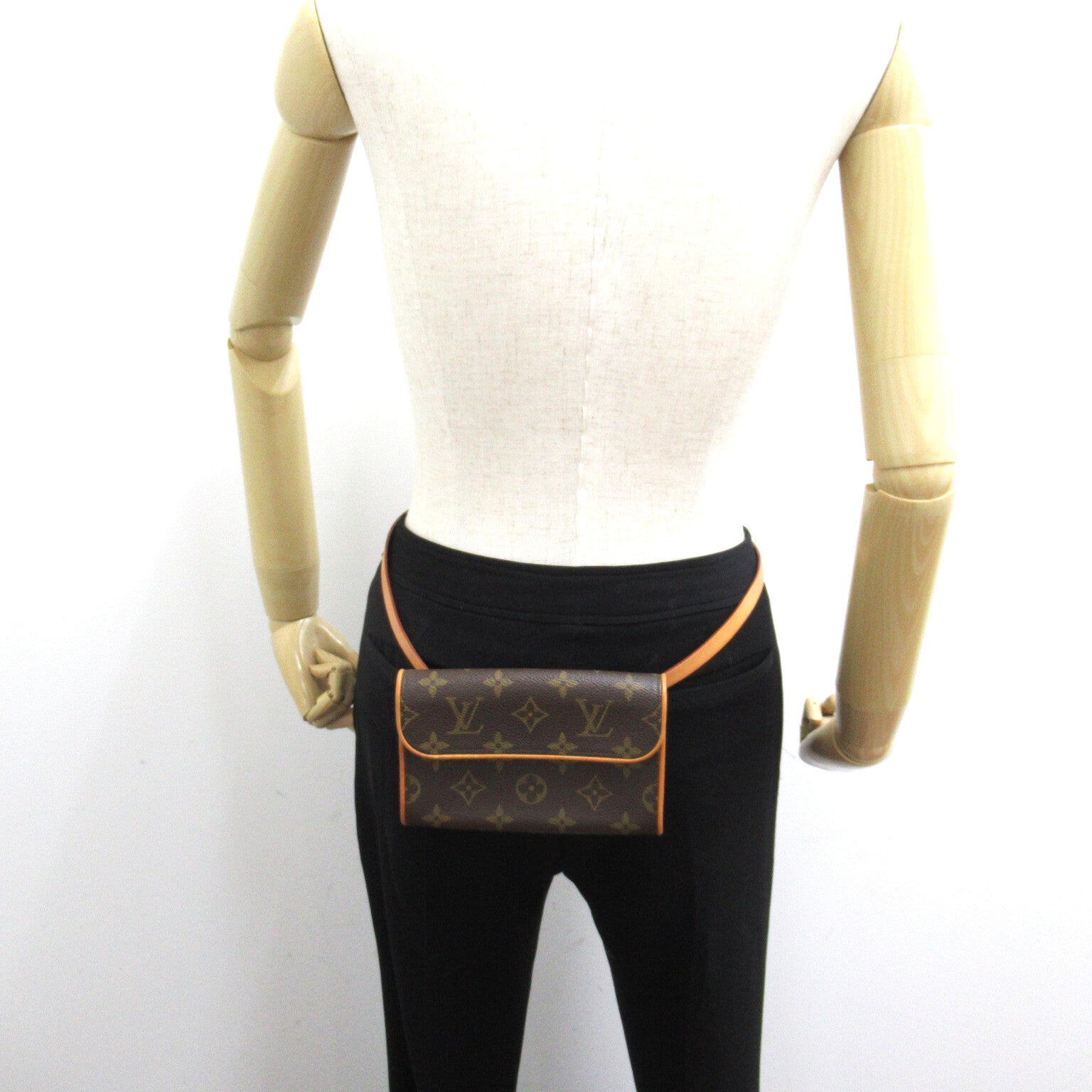 LOUIS VUITTON Monogram Pochette Florentine金扣腰包啡色