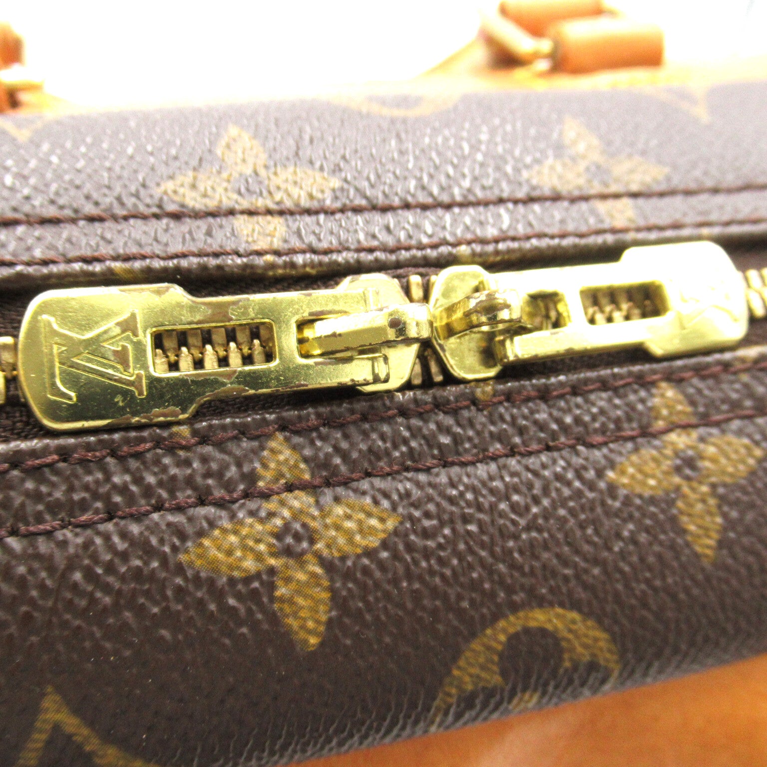 LOUIS VUITTON 【激減優惠】Monogram Deauville金扣手挽袋啡色