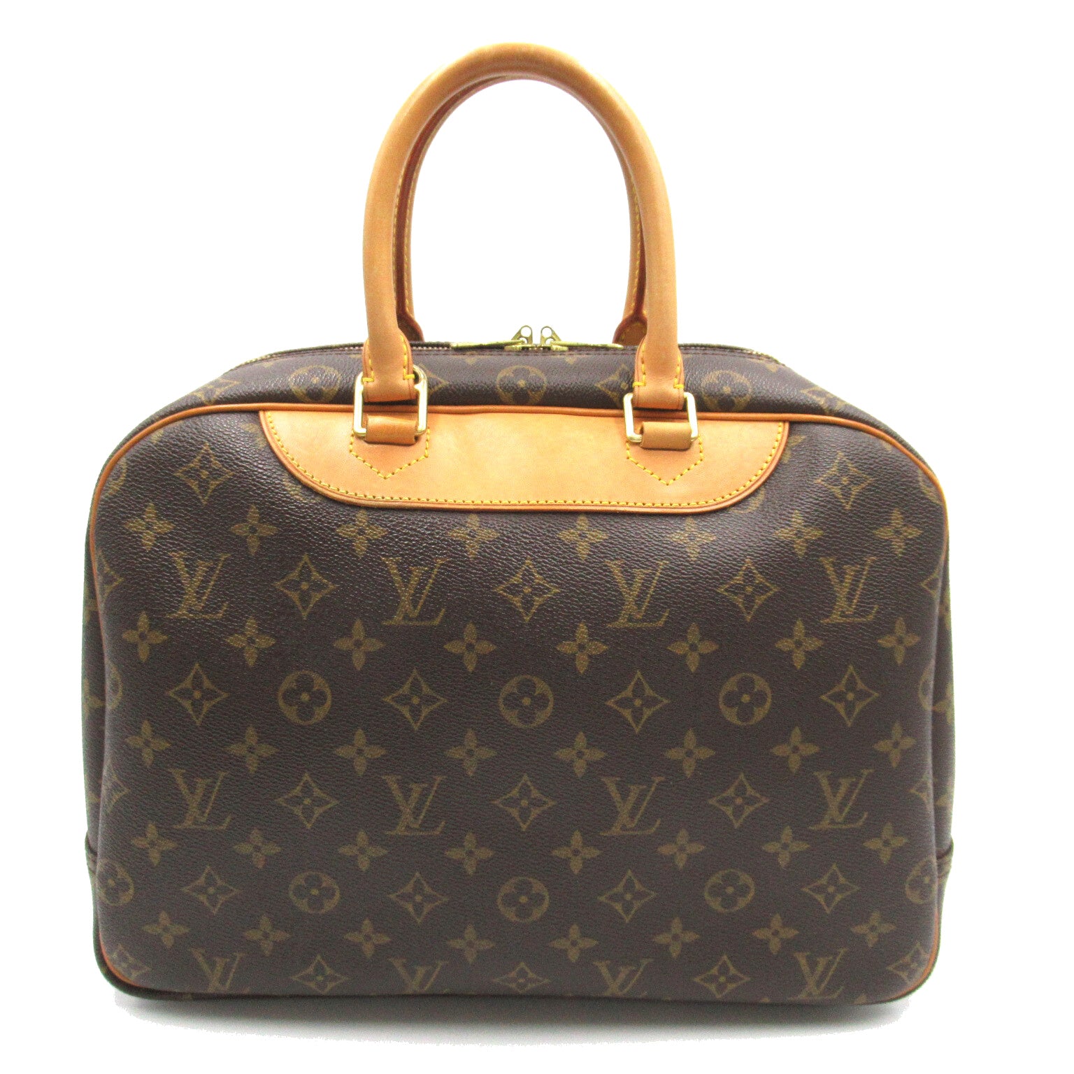 LOUIS VUITTON 【激減優惠】Monogram Deauville金扣手挽袋啡色