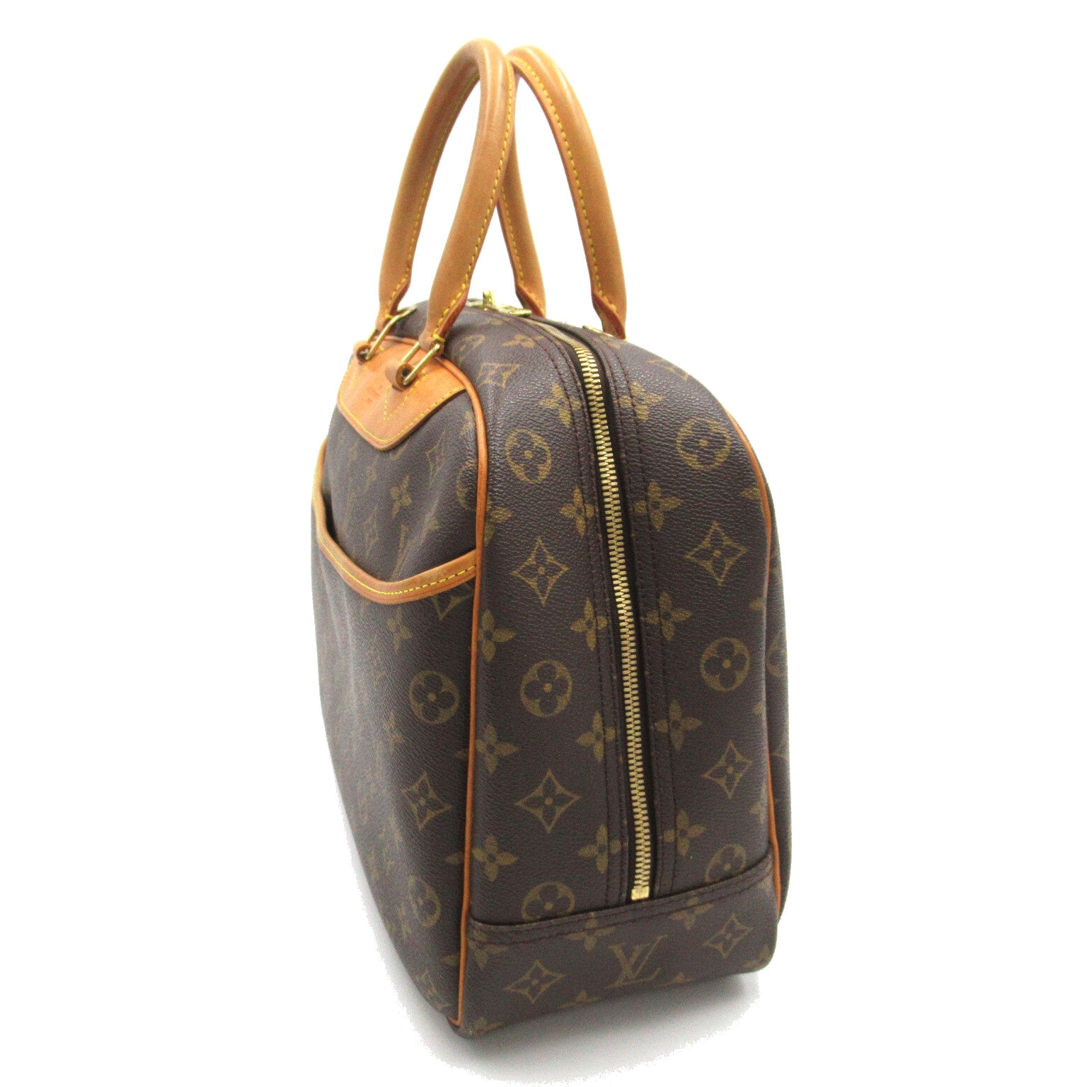 LOUIS VUITTON 【激減優惠】Monogram Deauville金扣手挽袋啡色