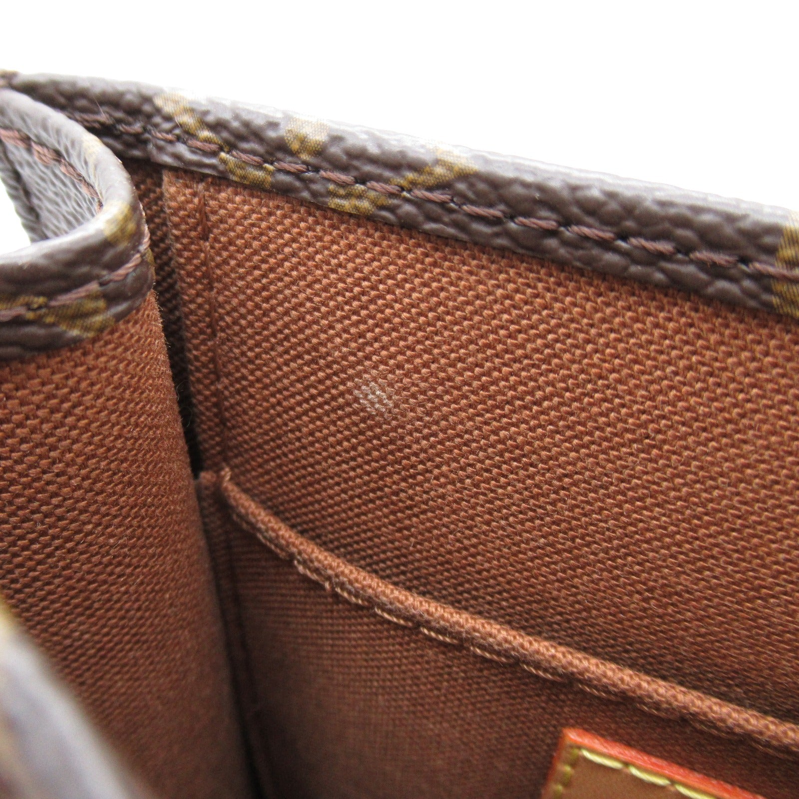 LOUIS VUITTON 【激減優惠】Monogram Petit Sac Plat金扣手挽肩背兩用袋啡色