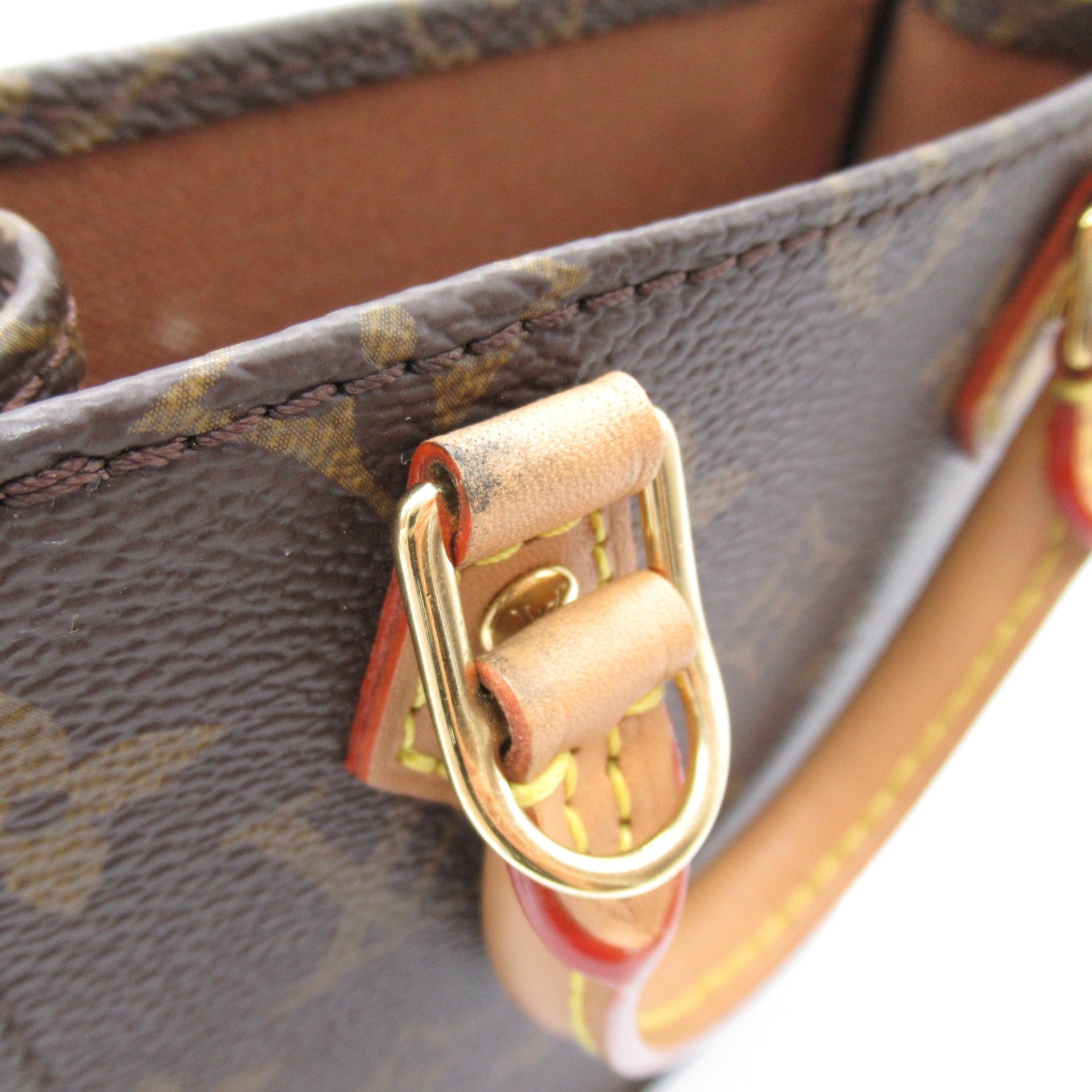 LOUIS VUITTON 【激減優惠】Monogram Petit Sac Plat金扣手挽肩背兩用袋啡色