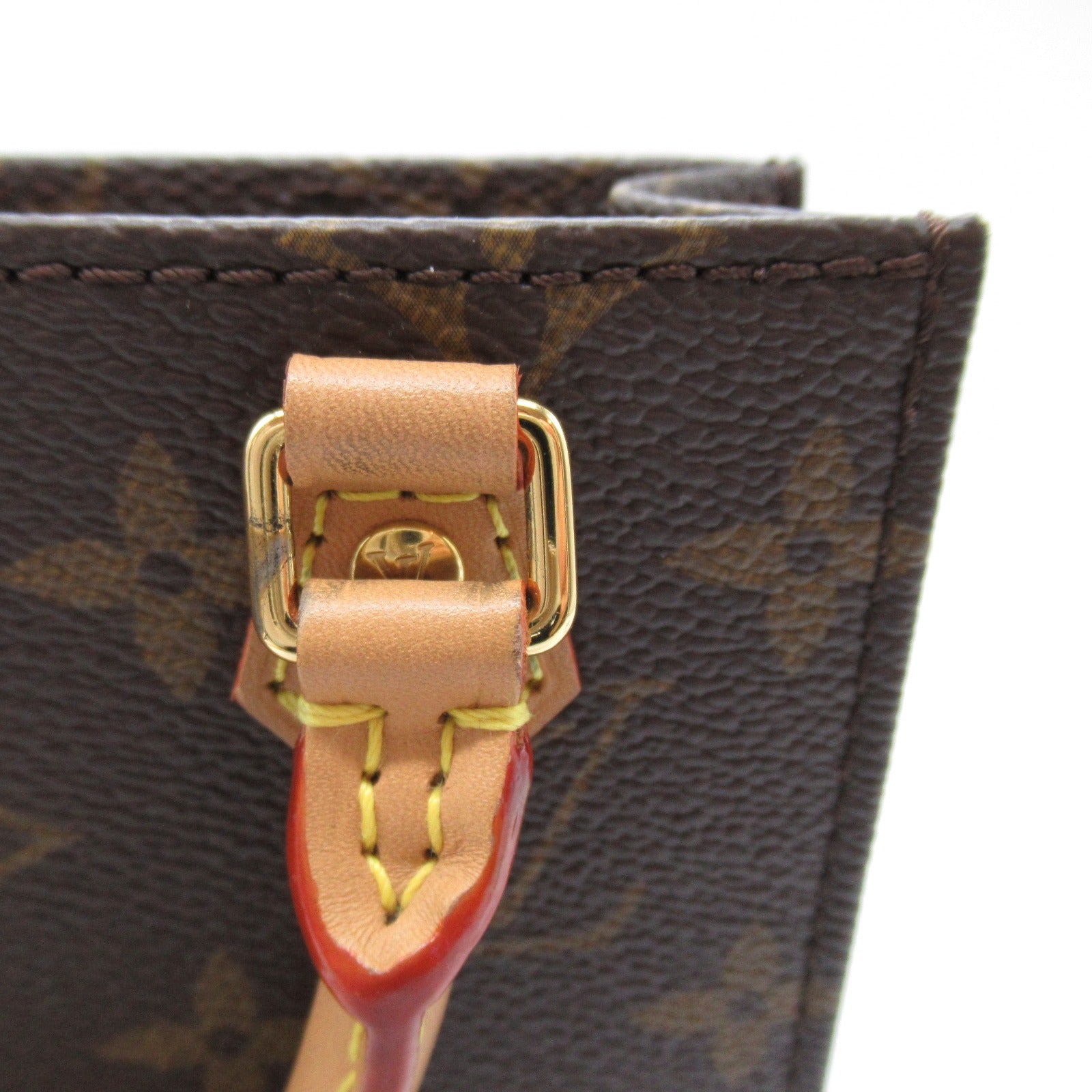 LOUIS VUITTON 【激減優惠】Monogram Petit Sac Plat金扣手挽肩背兩用袋啡色