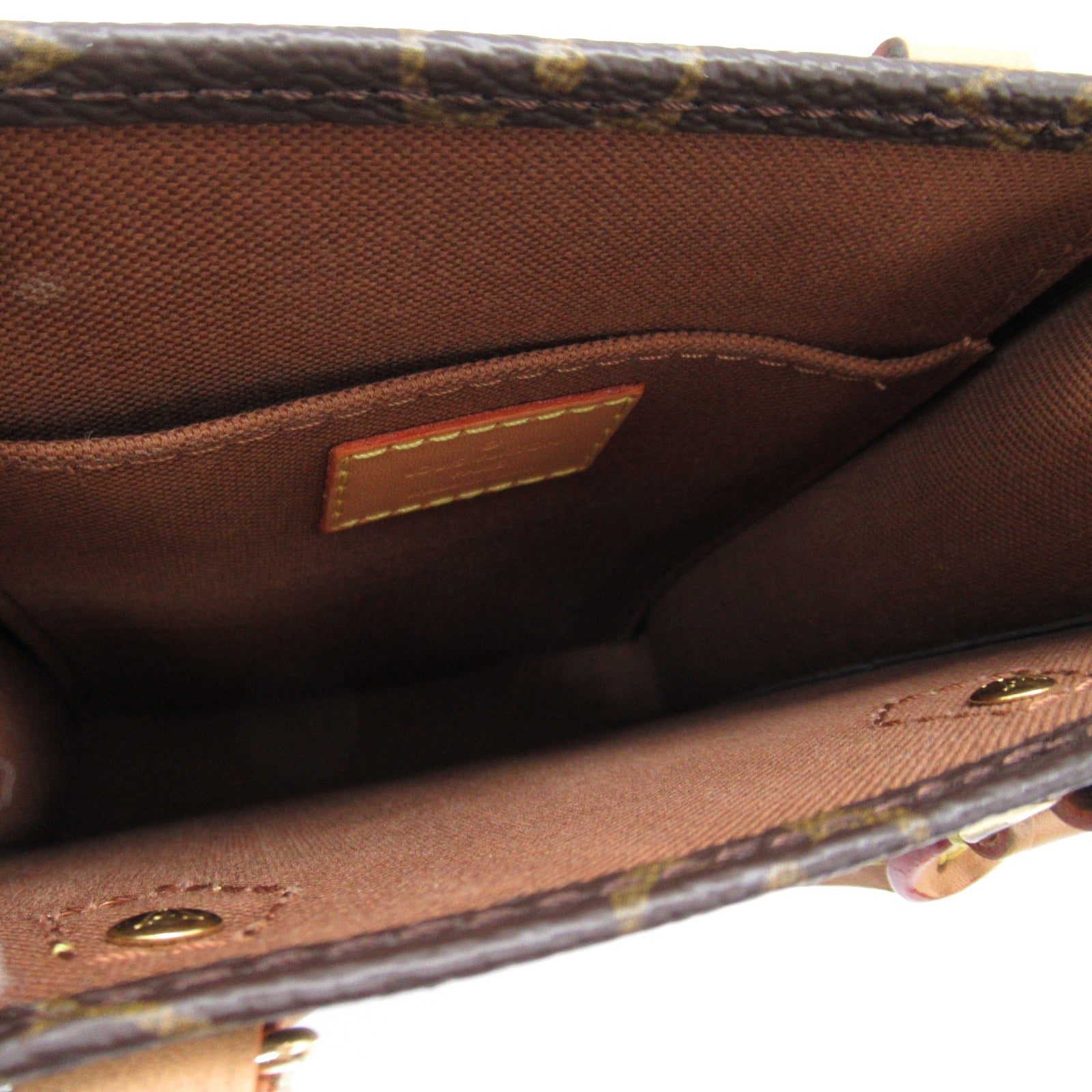 LOUIS VUITTON 【激減優惠】Monogram Petit Sac Plat金扣手挽肩背兩用袋啡色