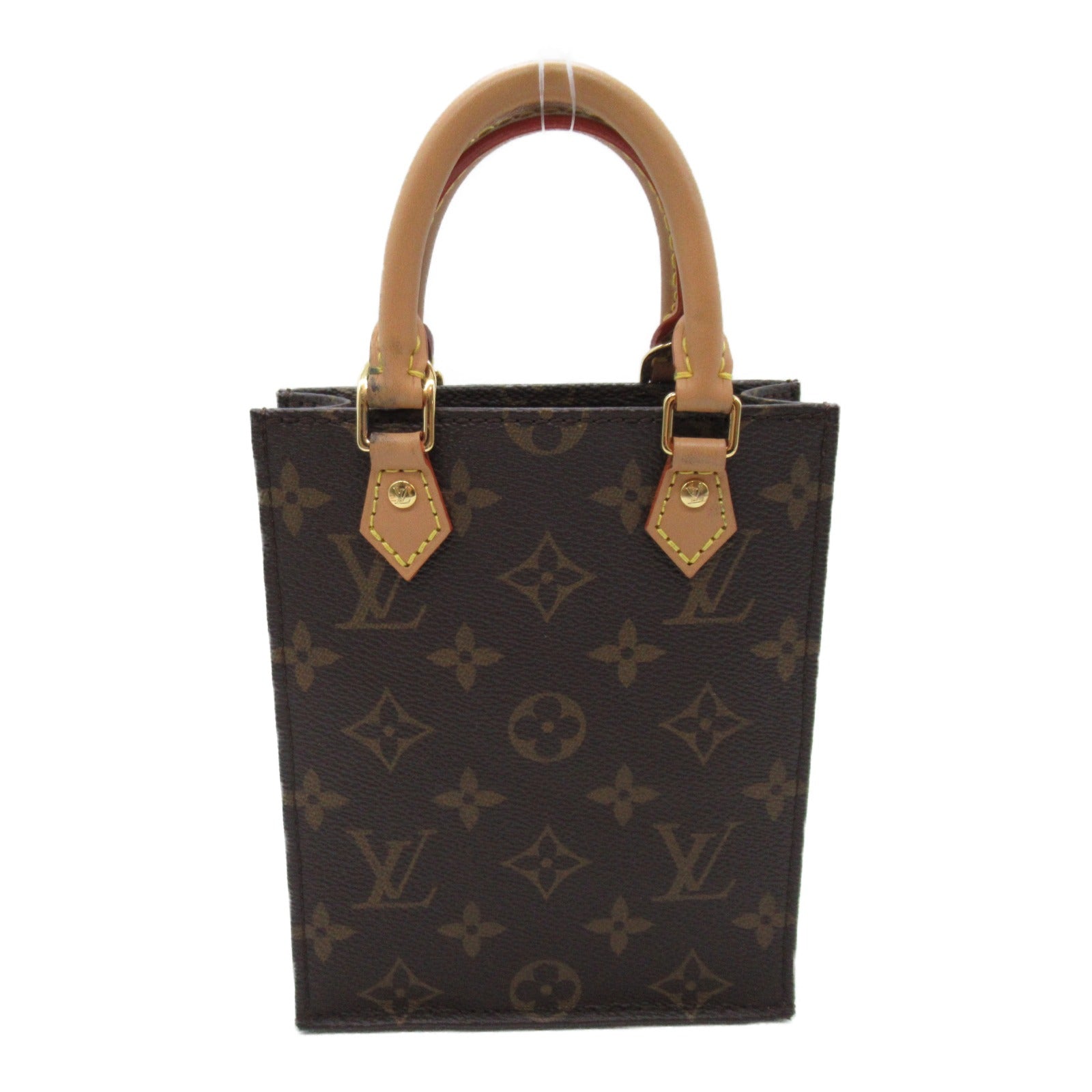 LOUIS VUITTON 【激減優惠】Monogram Petit Sac Plat金扣手挽肩背兩用袋啡色