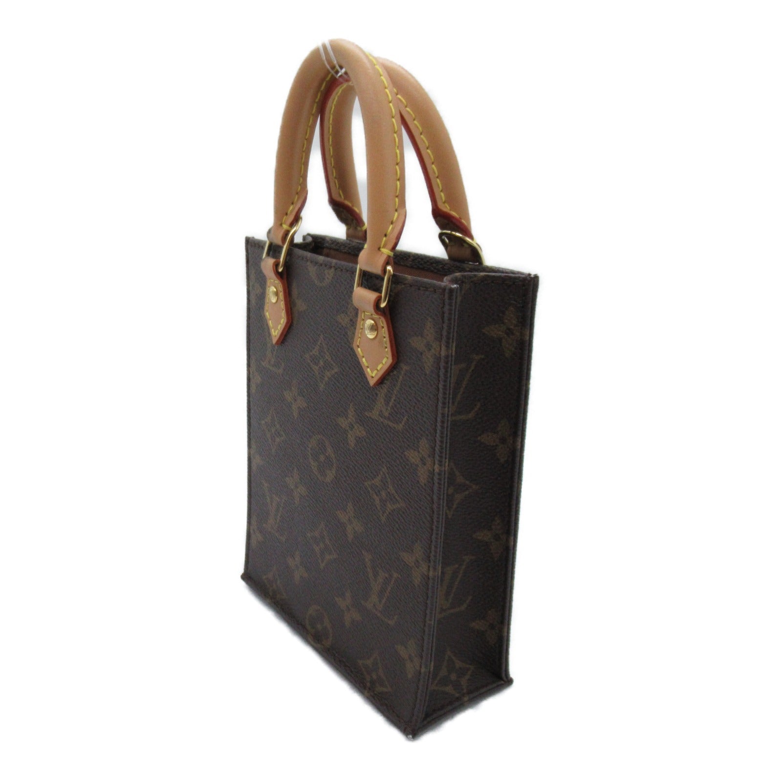 LOUIS VUITTON 【激減優惠】Monogram Petit Sac Plat金扣手挽肩背兩用袋啡色
