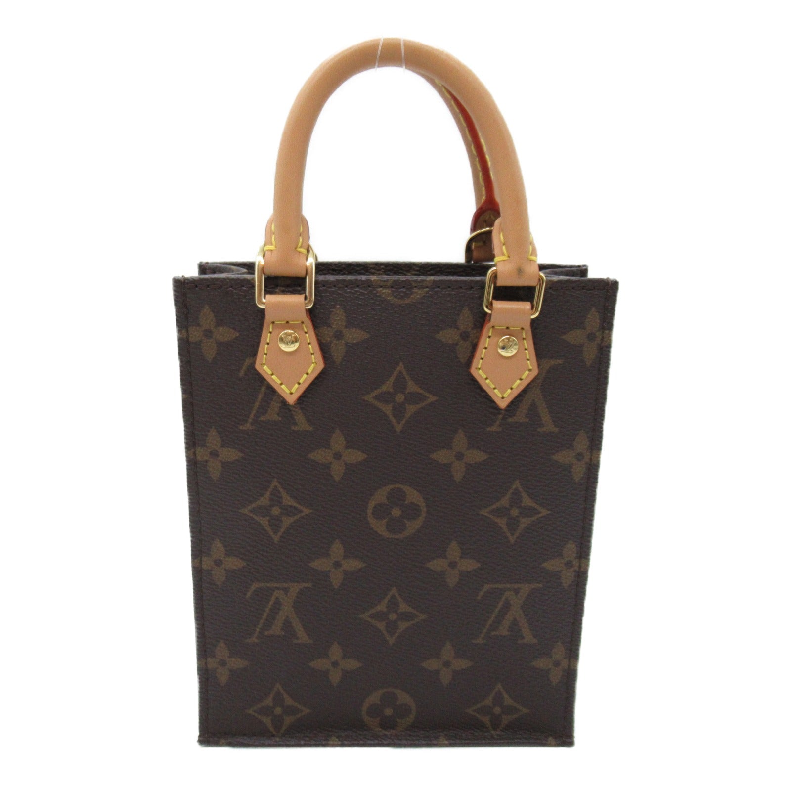 LOUIS VUITTON 【激減優惠】Monogram Petit Sac Plat金扣手挽肩背兩用袋啡色