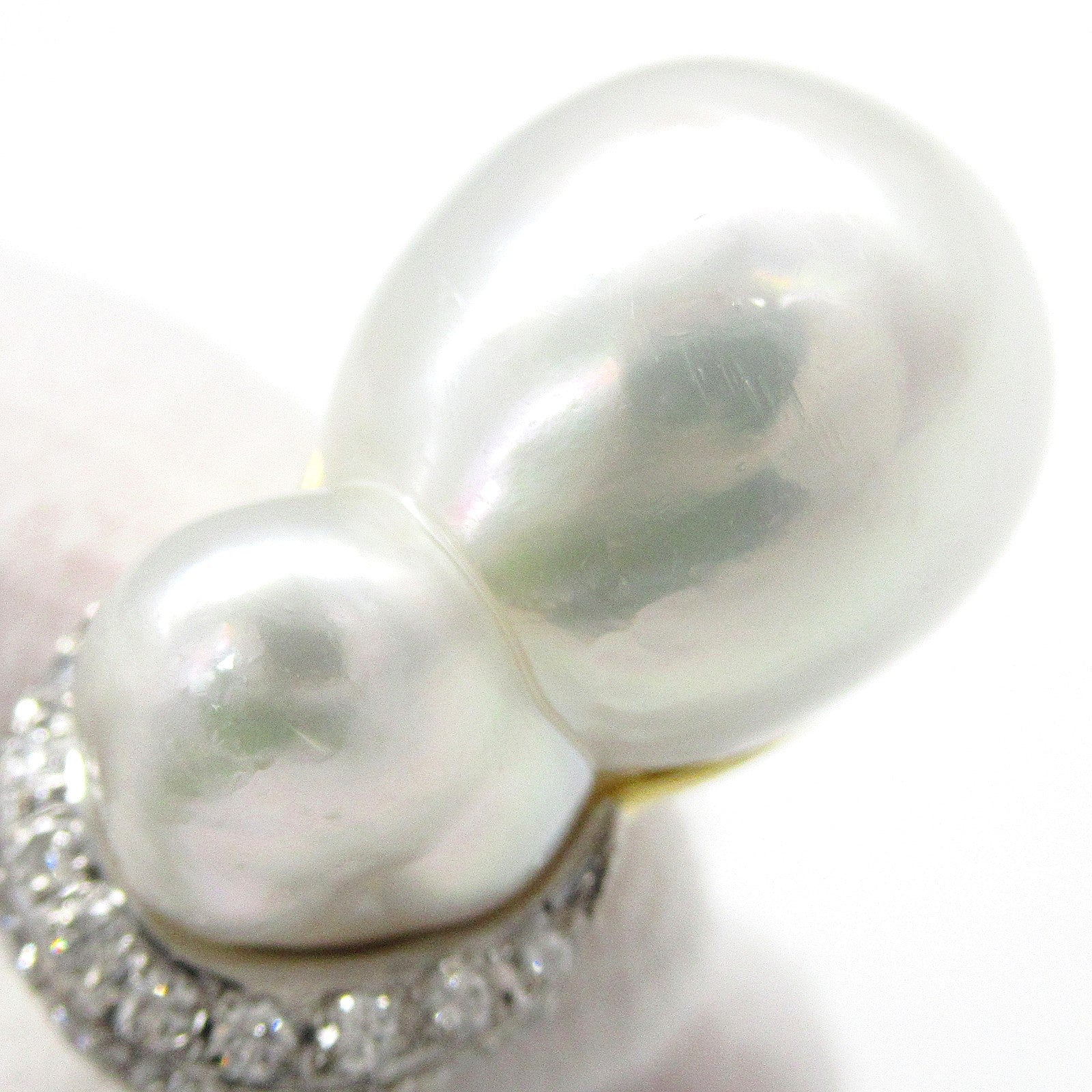 TASAKI 18K黃金Baroque Pearl Diamond Ring珍珠/0.50ct鑽石戒指US#5.75