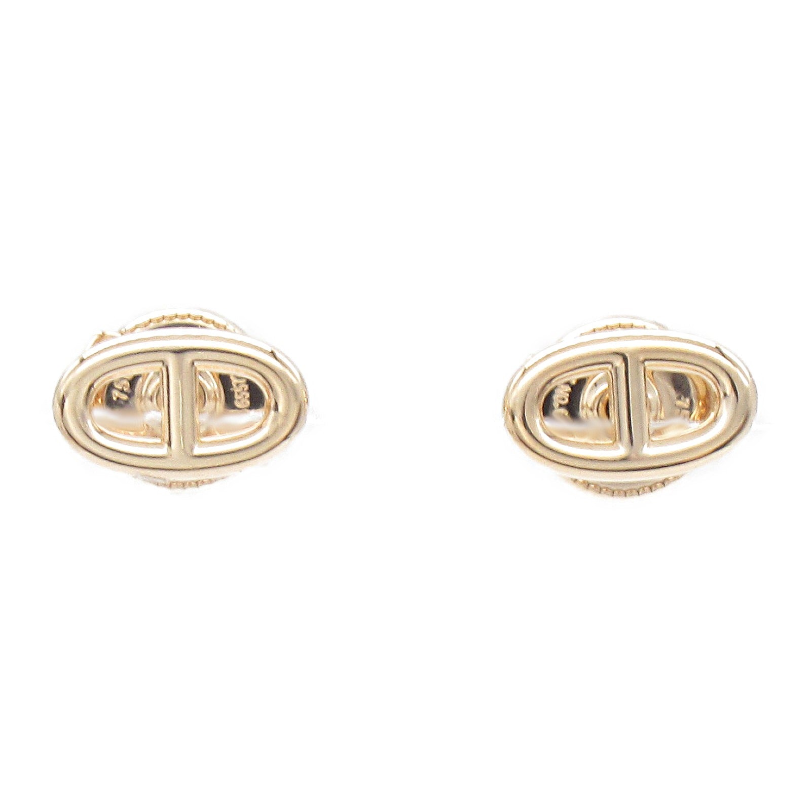 HERMES 18K玫瑰金Chaine d'Ancre Earrings耳環