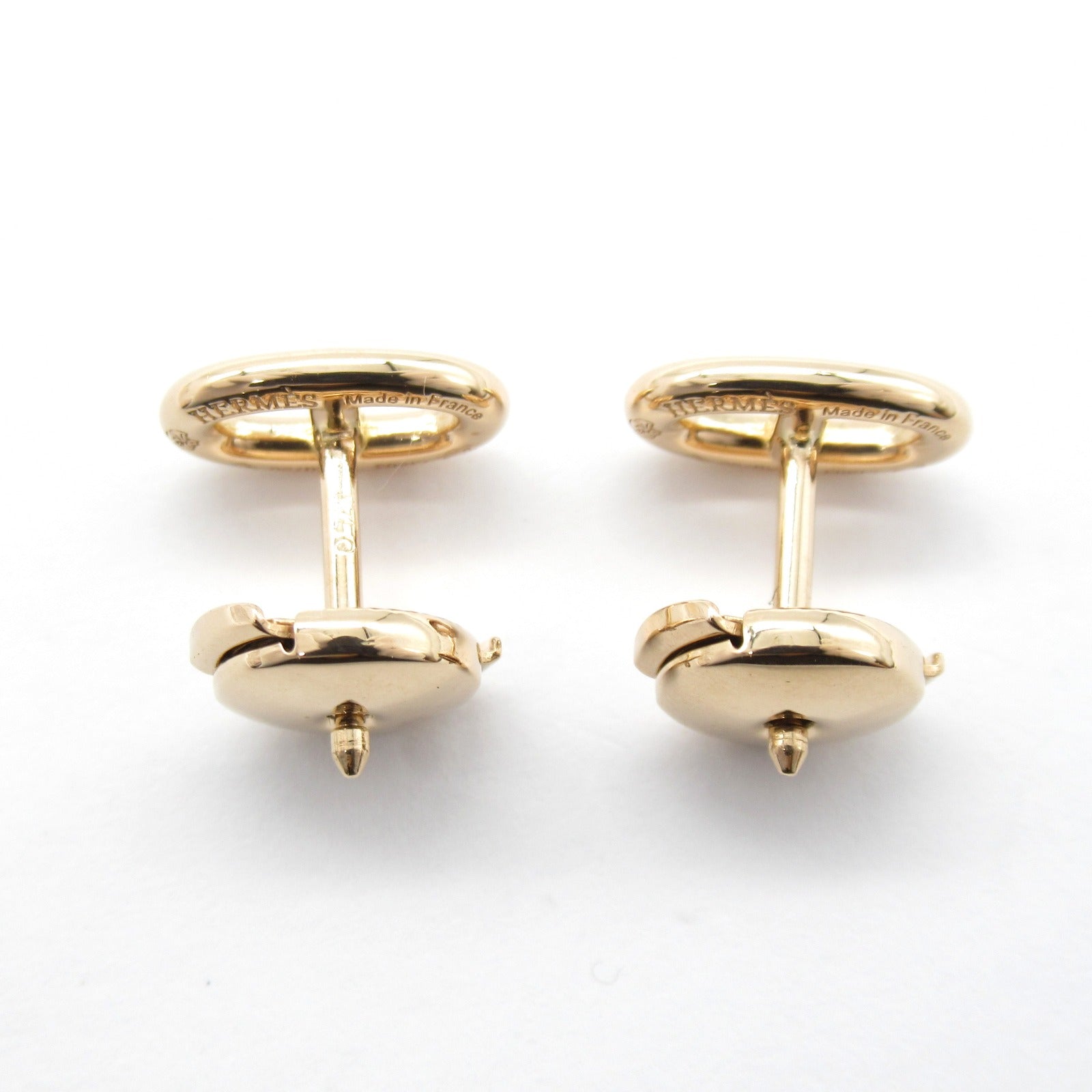 HERMES 18K玫瑰金Chaine d'Ancre Earrings耳環