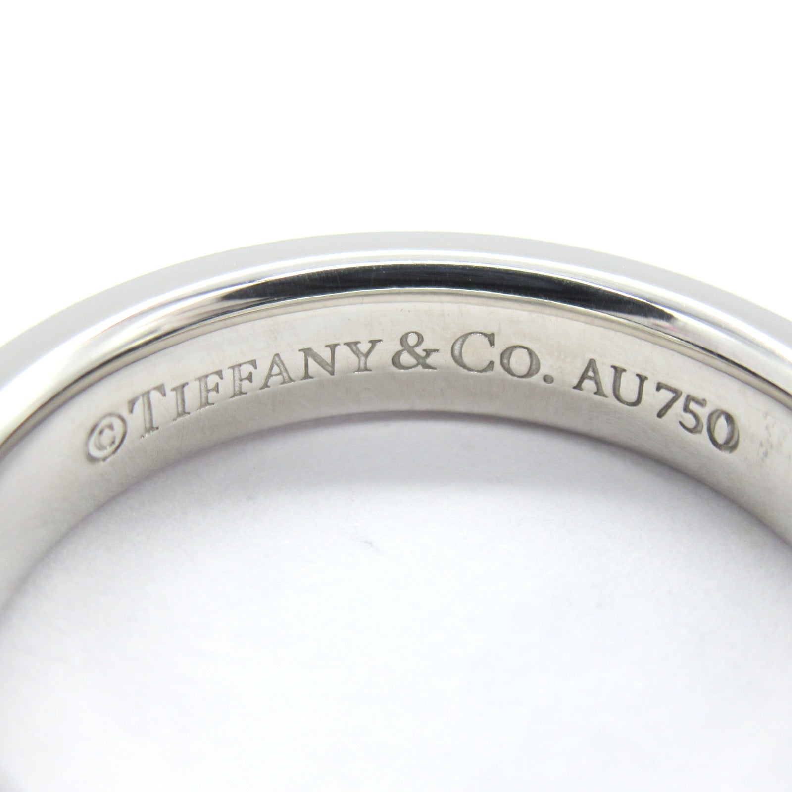TIFFANY＆CO 18K白金1837 Narrow 2P Diamond Ring鑽石戒指US#4.75