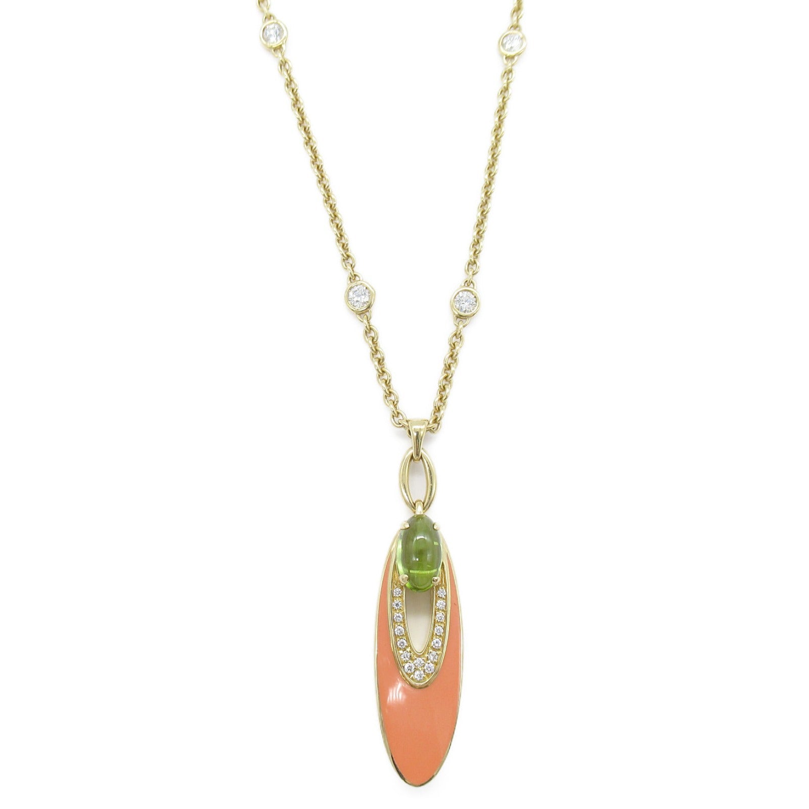 BVLGARI 【激減優惠】18K黃金Elysia Peridot Diamond Necklace橄欖石/鑽石項鍊