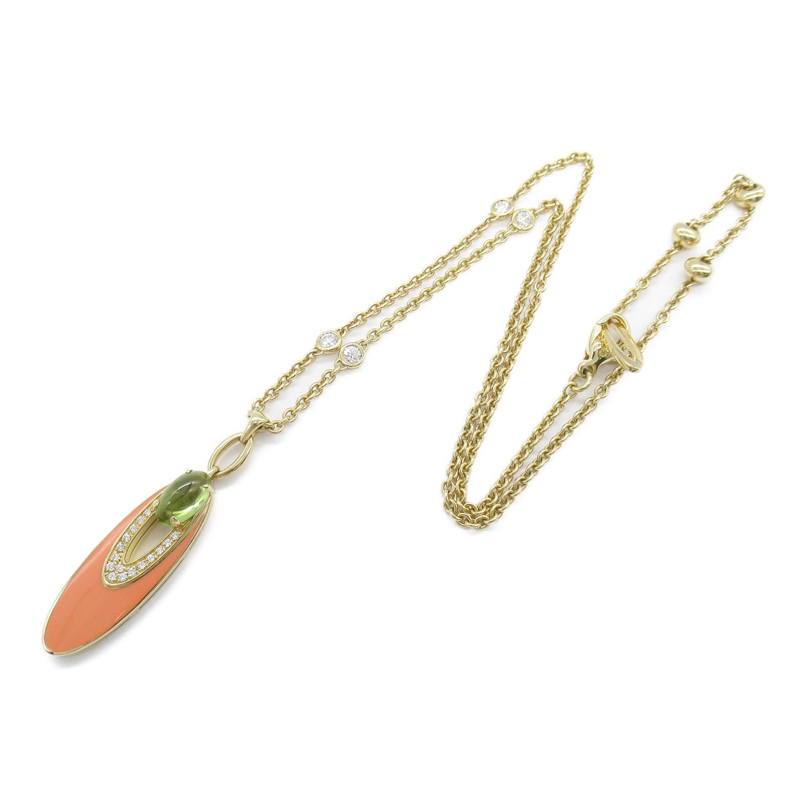BVLGARI 【激減優惠】18K黃金Elysia Peridot Diamond Necklace橄欖石/鑽石項鍊