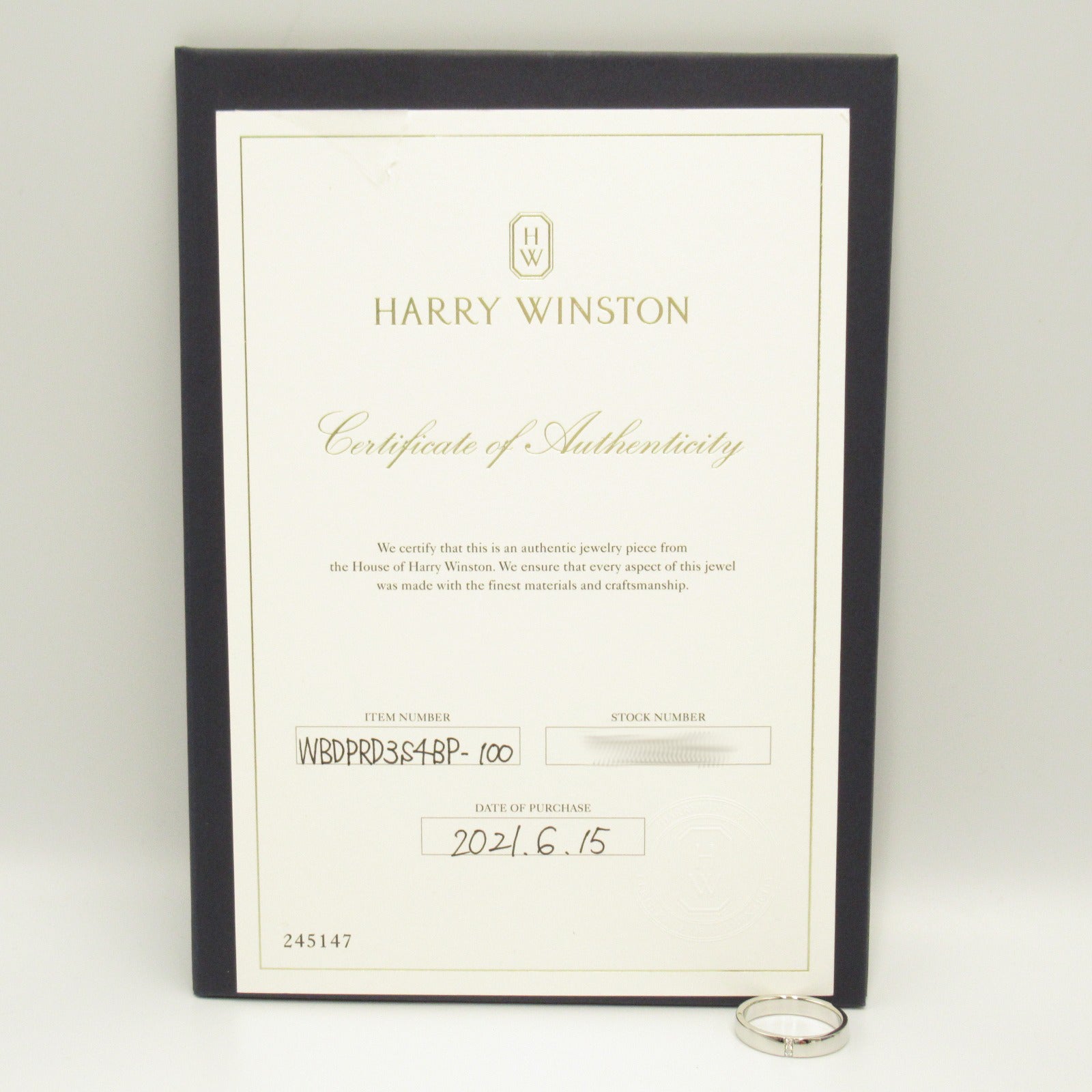 HARRY WINSTON Three Stone Ring WBDPRD3S4BP PT950 Platinum Diamond HW#61 US#9.5