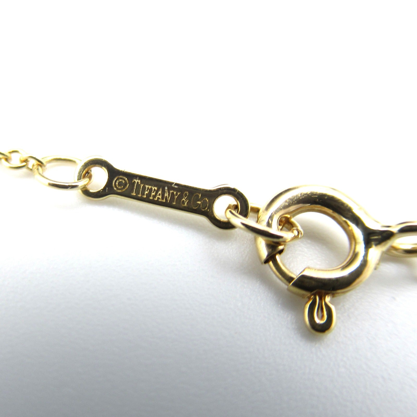 TIFFANY＆CO 18K黃金By The Yard Necklace 0.21ct鑽石項鍊