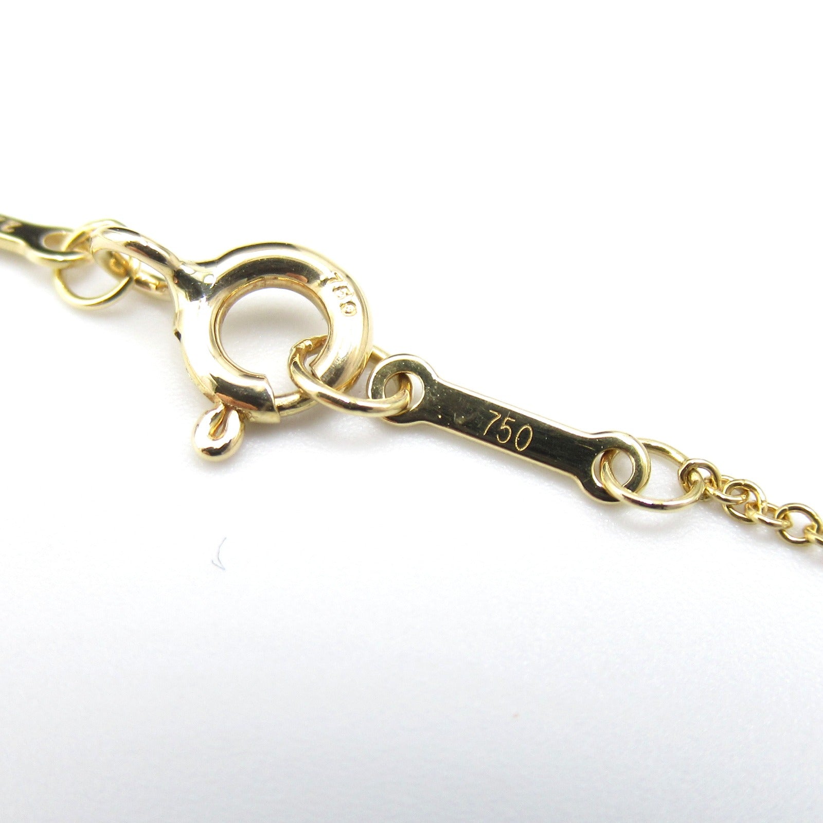 TIFFANY＆CO 18K黃金By The Yard Necklace 0.21ct鑽石項鍊