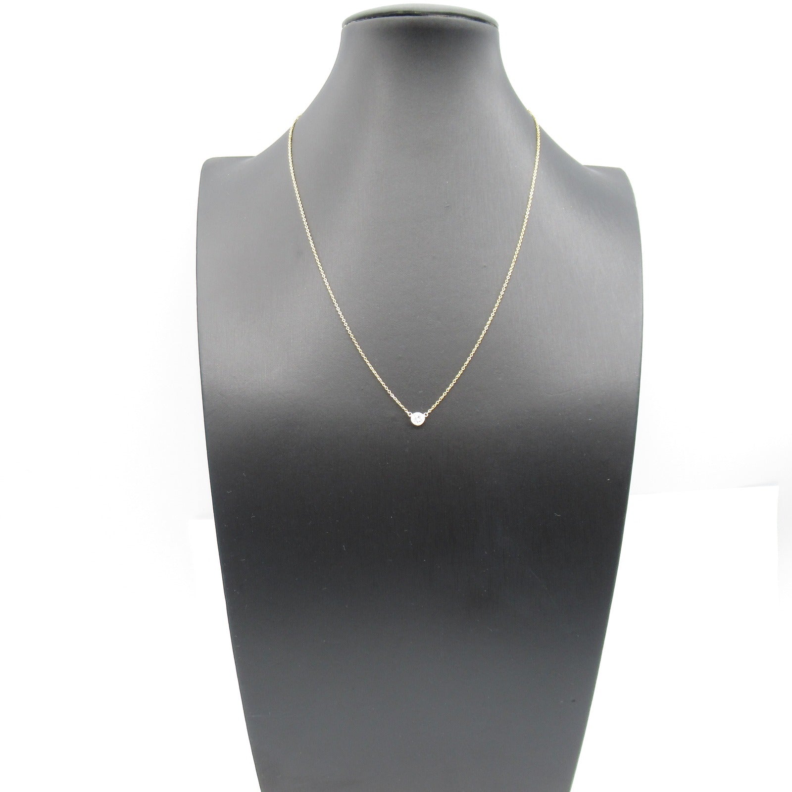 TIFFANY＆CO 18K黃金By The Yard Necklace 0.21ct鑽石項鍊