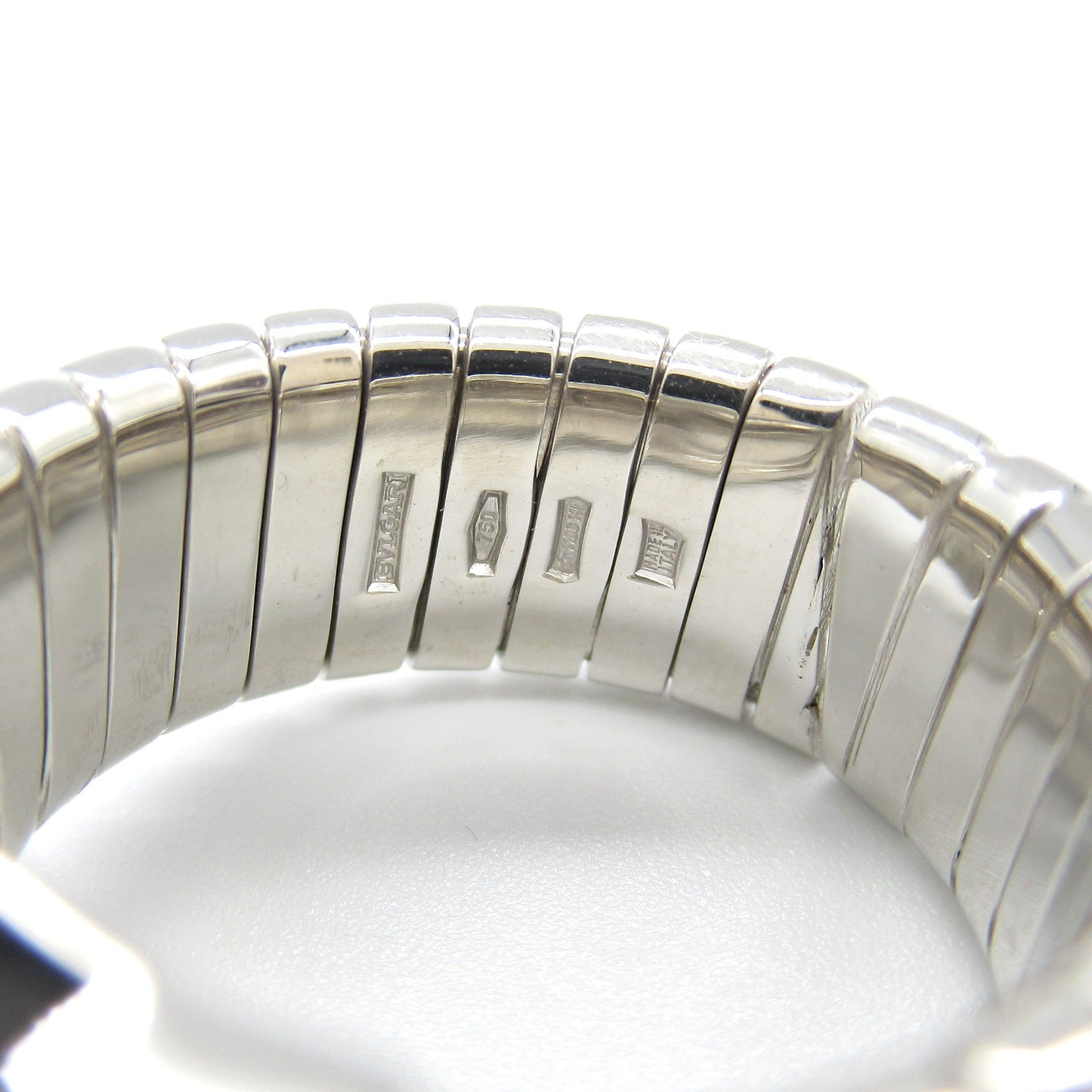 BVLGARI 18K白金BVLGARI Tubogas Onyx Ring縞瑪瑙戒指Bvlgari#52/US#6.25