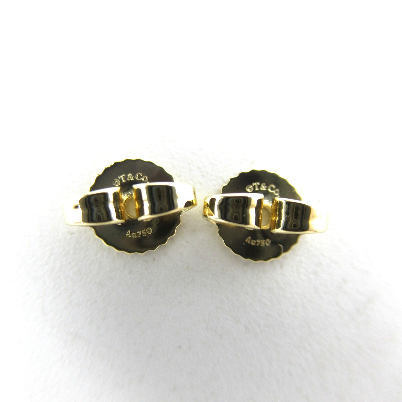 TIFFANY＆CO 18K黃金T Wire Bar Diamond Earrings 0.21ct鑽石耳環