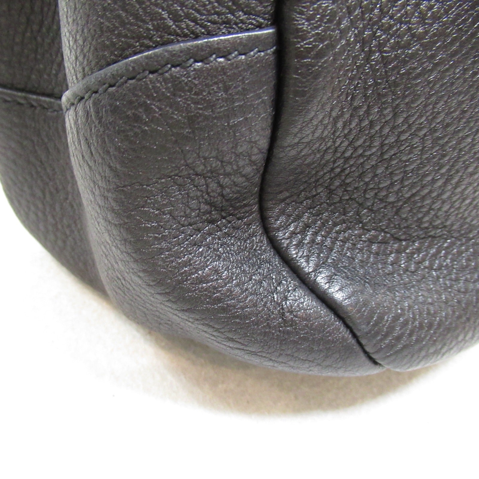 PRADA 皮革Shoulder Bag銀扣肩背袋黑色