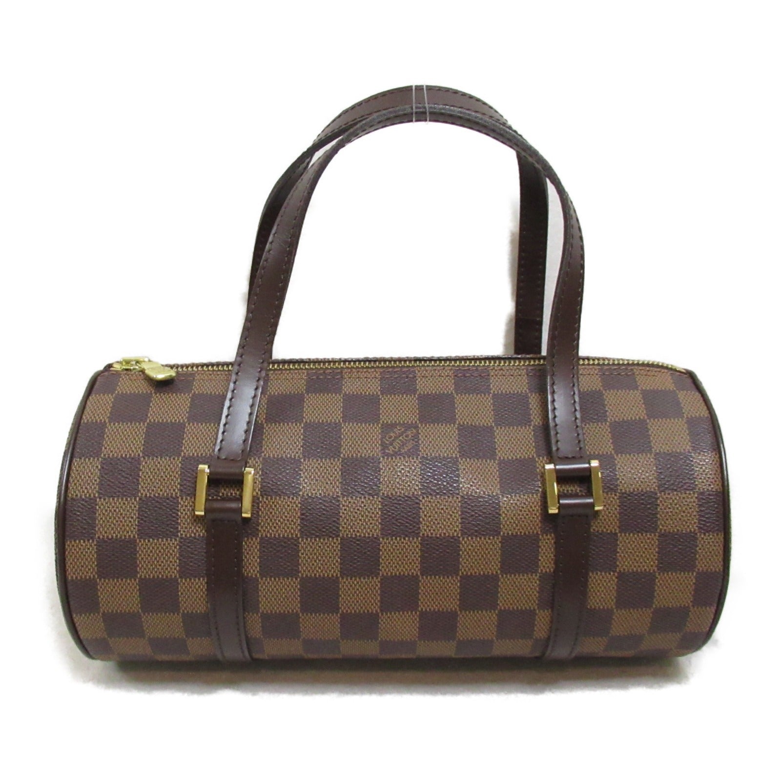 LOUIS VUITTON Damier Papillon PM金扣手挽袋啡色