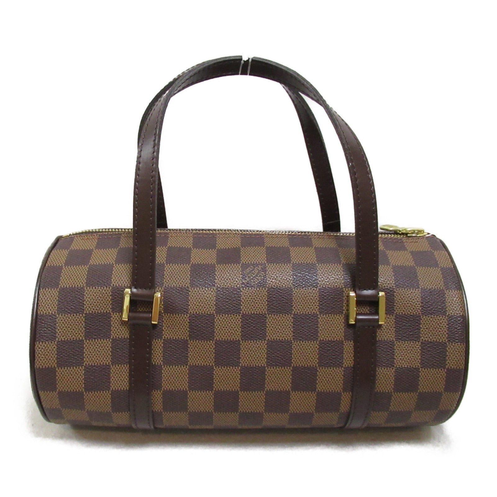 LOUIS VUITTON Damier Papillon PM金扣手挽袋啡色