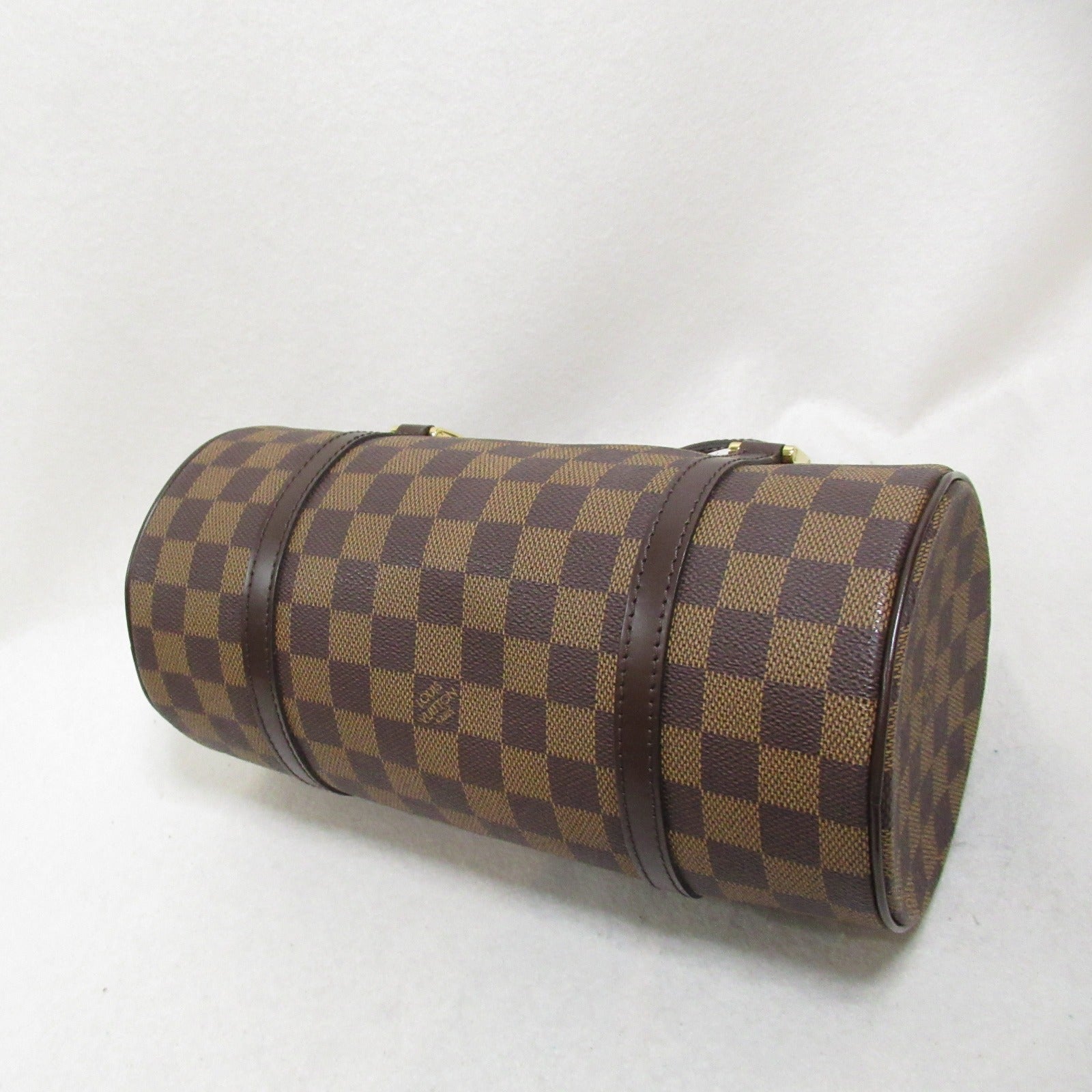 LOUIS VUITTON Damier Papillon PM金扣手挽袋啡色