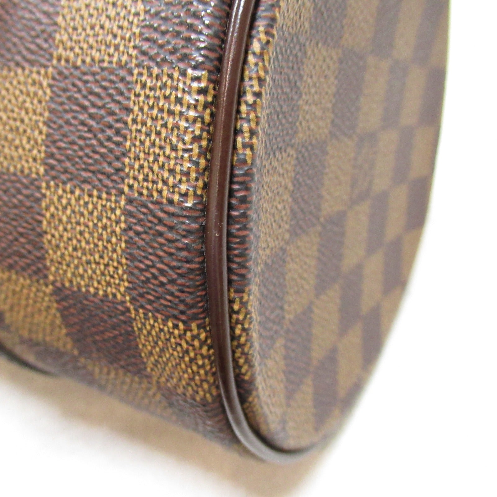 LOUIS VUITTON Damier Papillon PM金扣手挽袋啡色