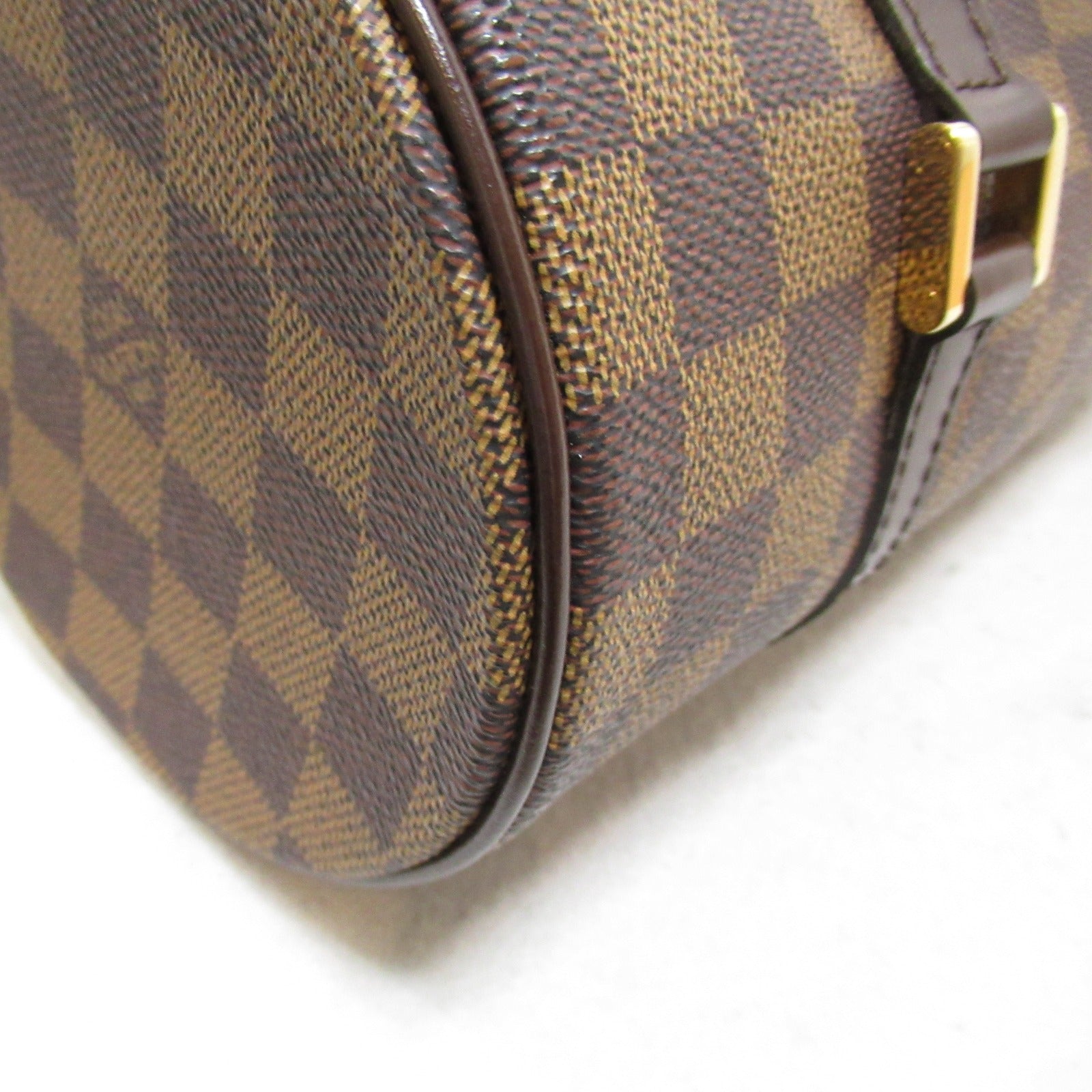 LOUIS VUITTON Damier Papillon PM金扣手挽袋啡色