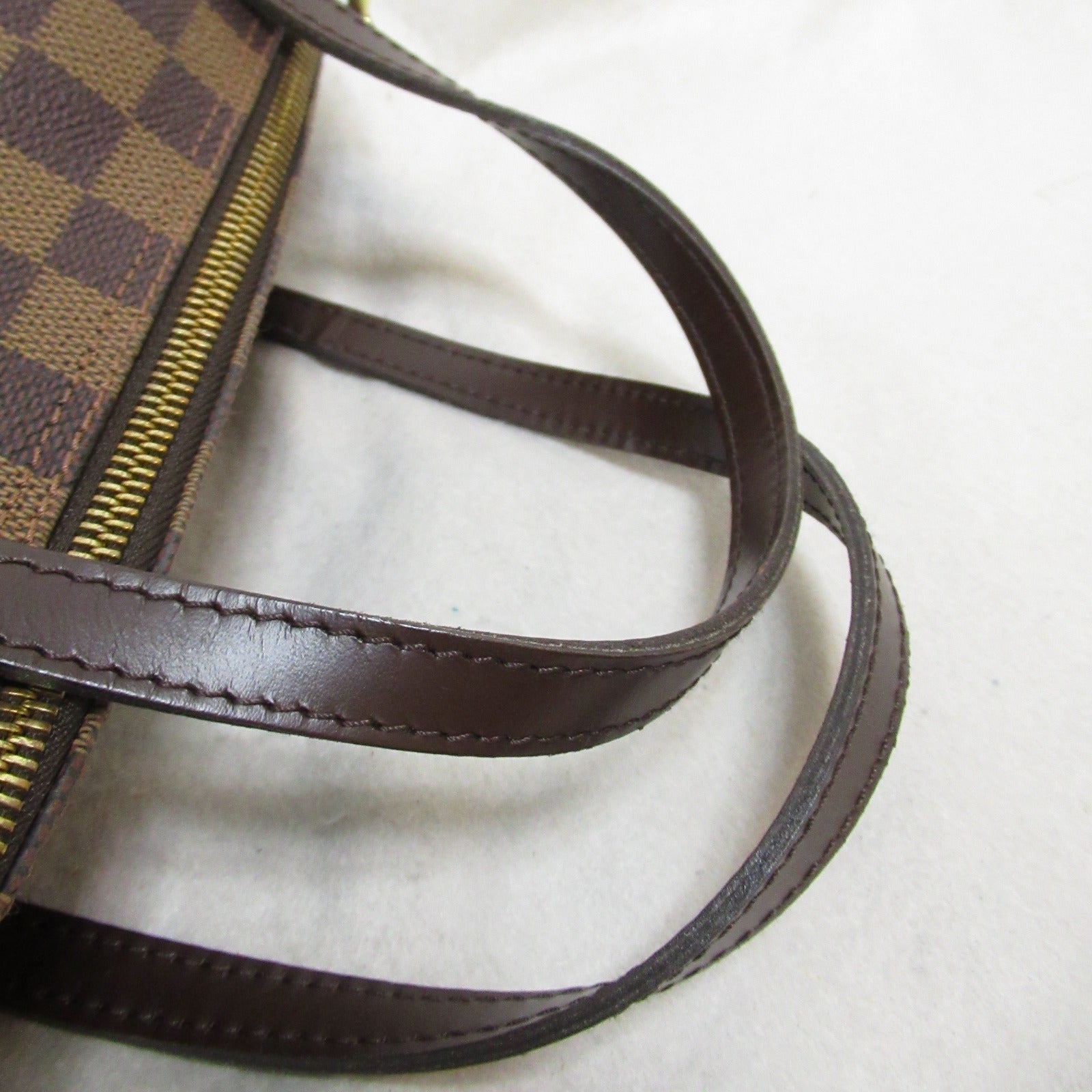 LOUIS VUITTON Damier Papillon PM金扣手挽袋啡色