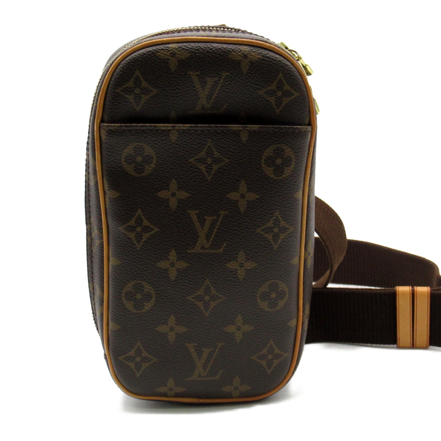 LOUIS VUITTON Monogram Pochette Gange金扣腰包啡色