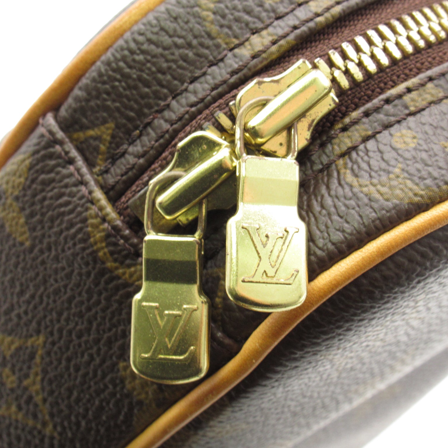 LOUIS VUITTON Monogram Pochette Gange金扣腰包啡色