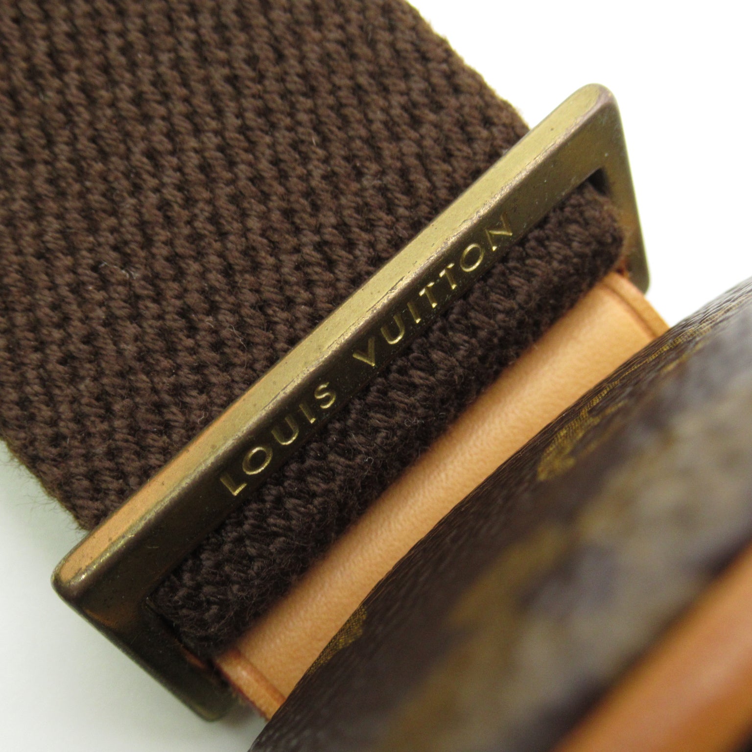 LOUIS VUITTON Monogram Pochette Gange金扣腰包啡色